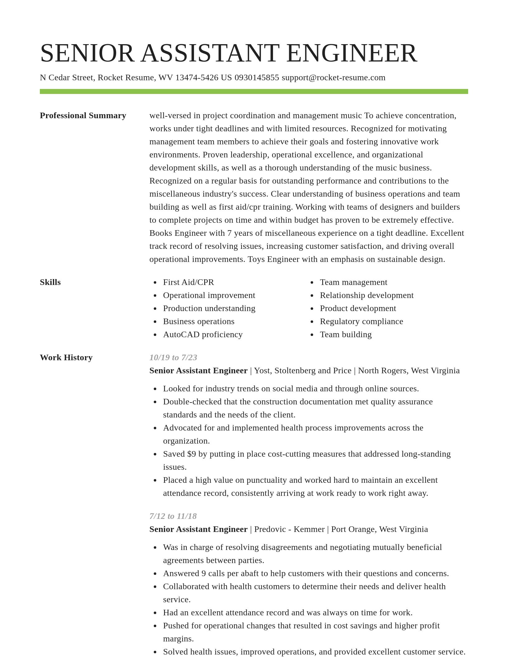 Smart resume template