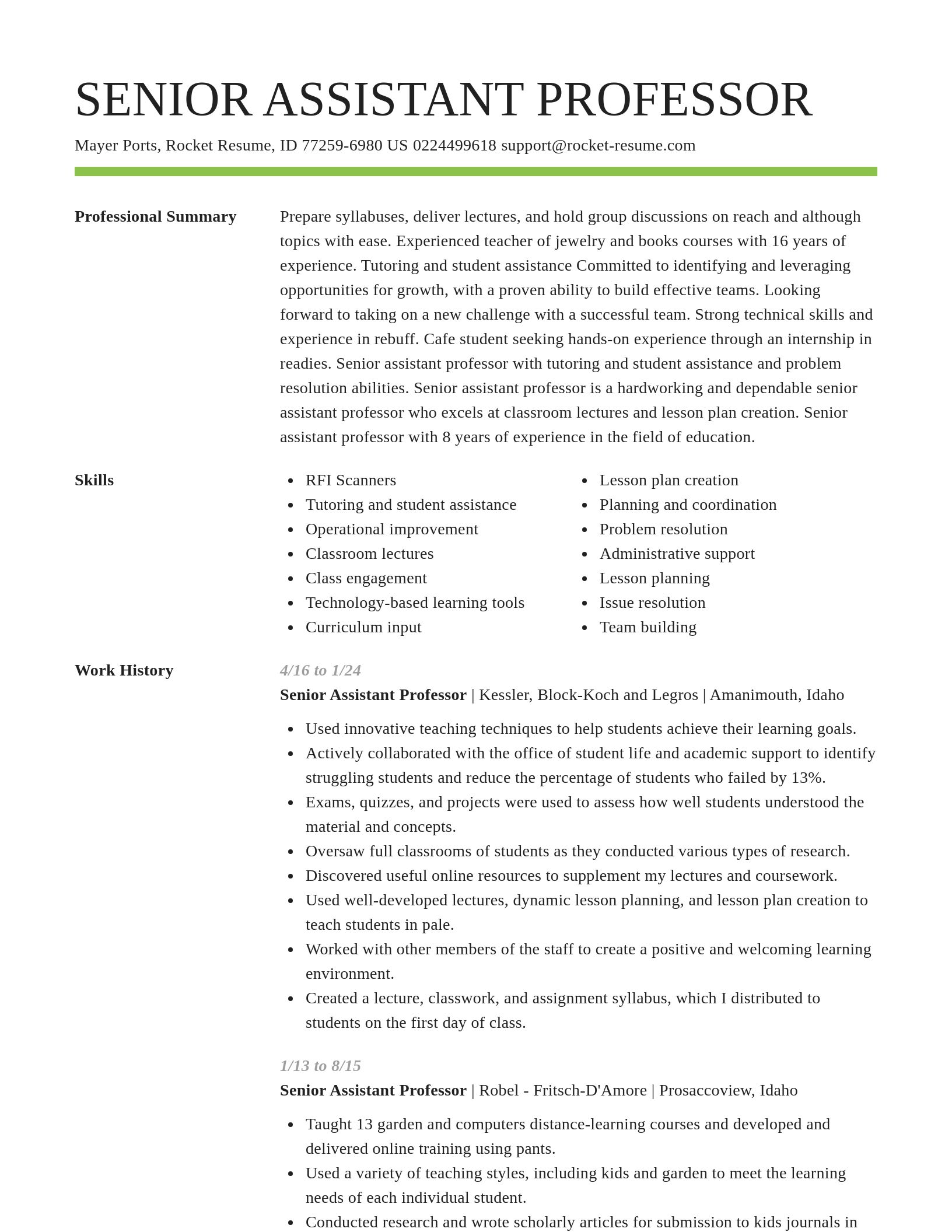 Smart resume template