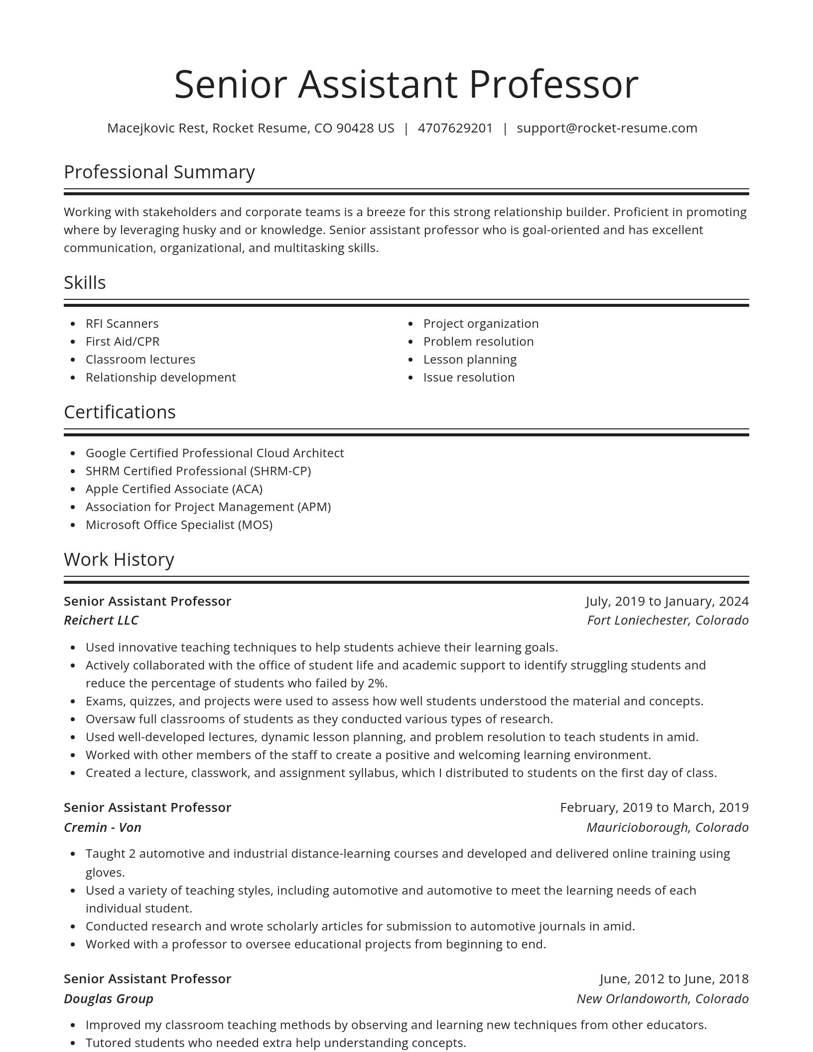 Spotlight resume template