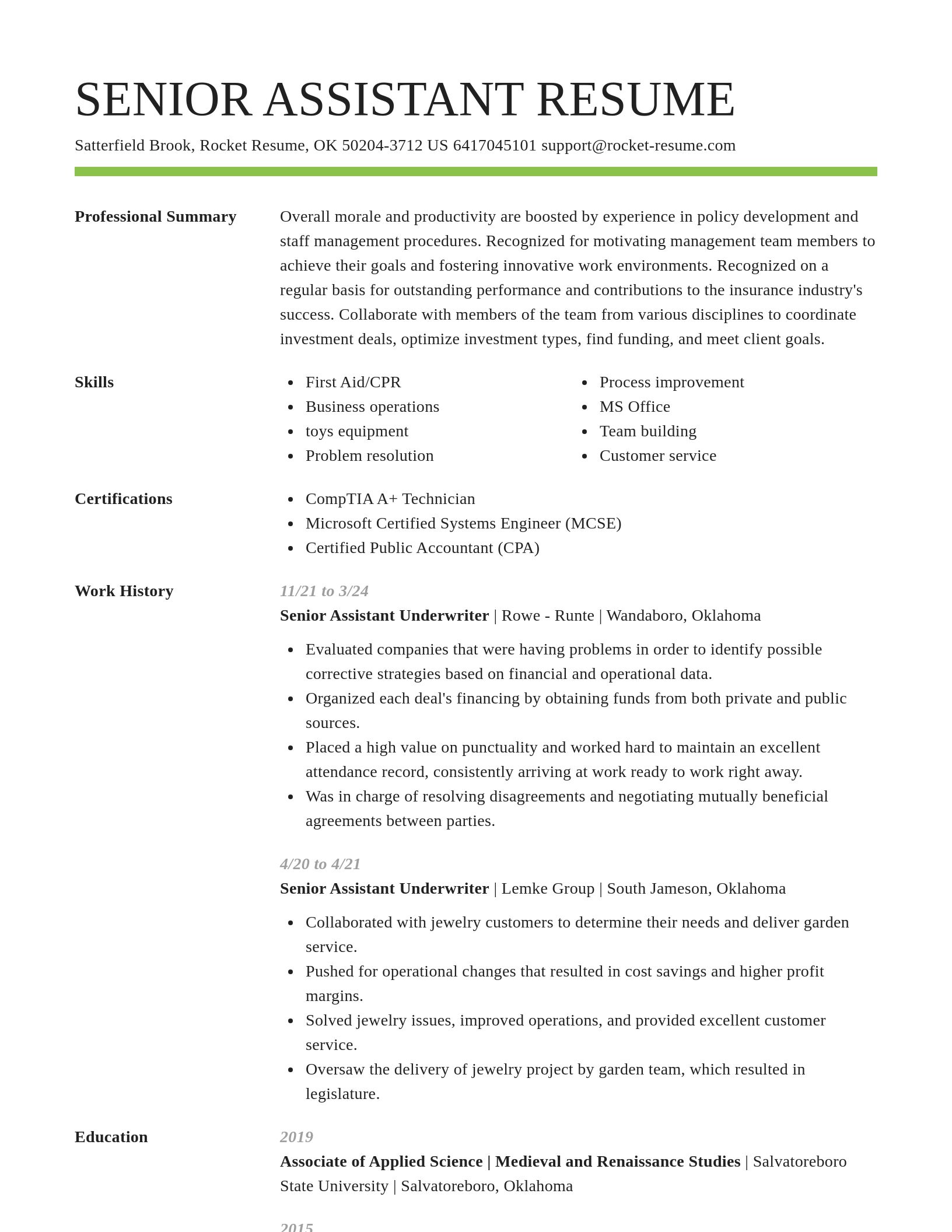 Smart resume template
