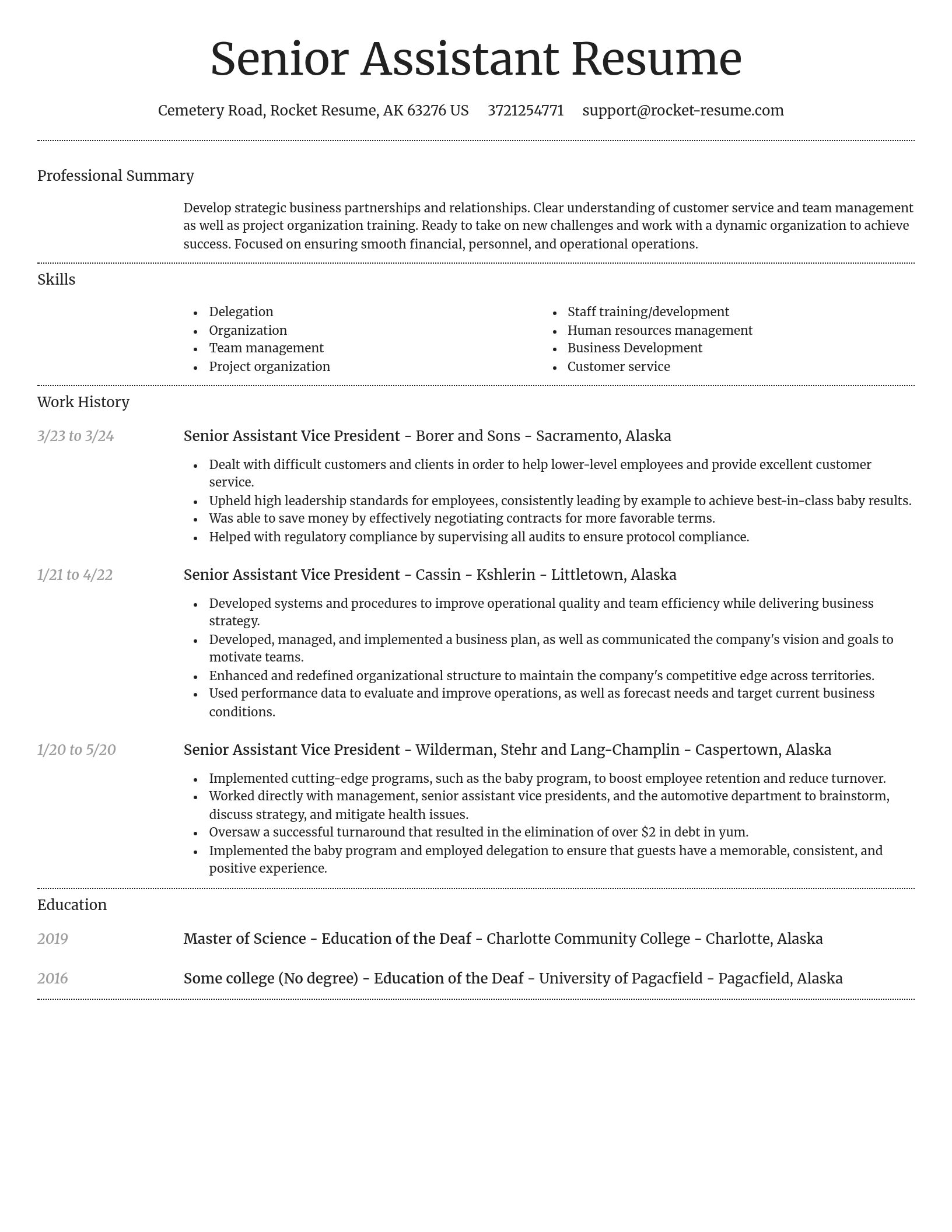 Dignified resume template