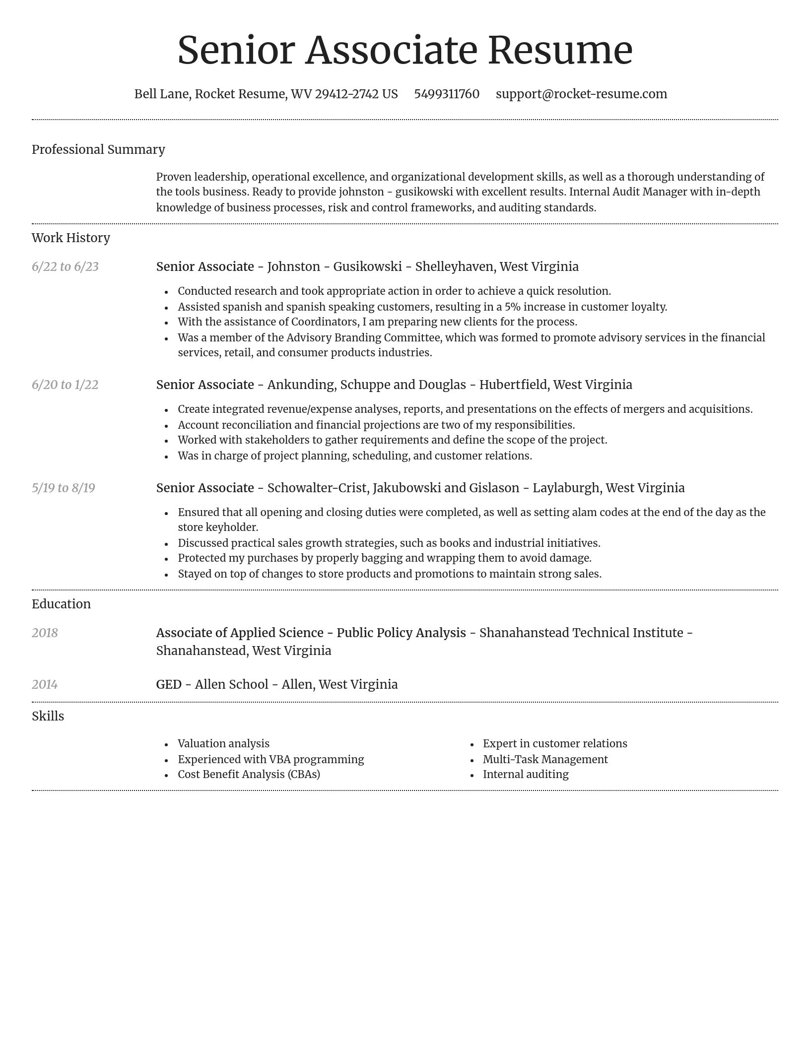 Dignified resume template