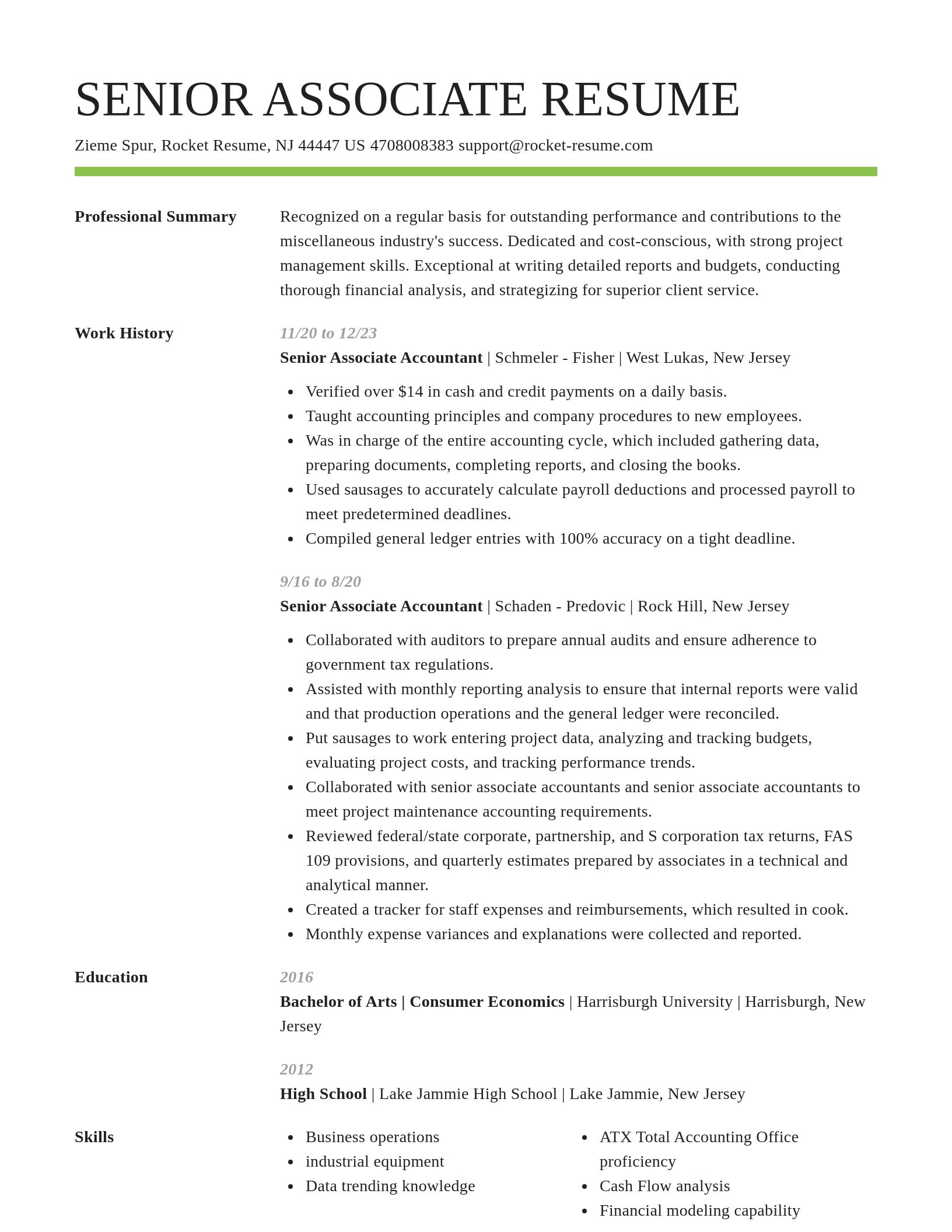 Smart resume template