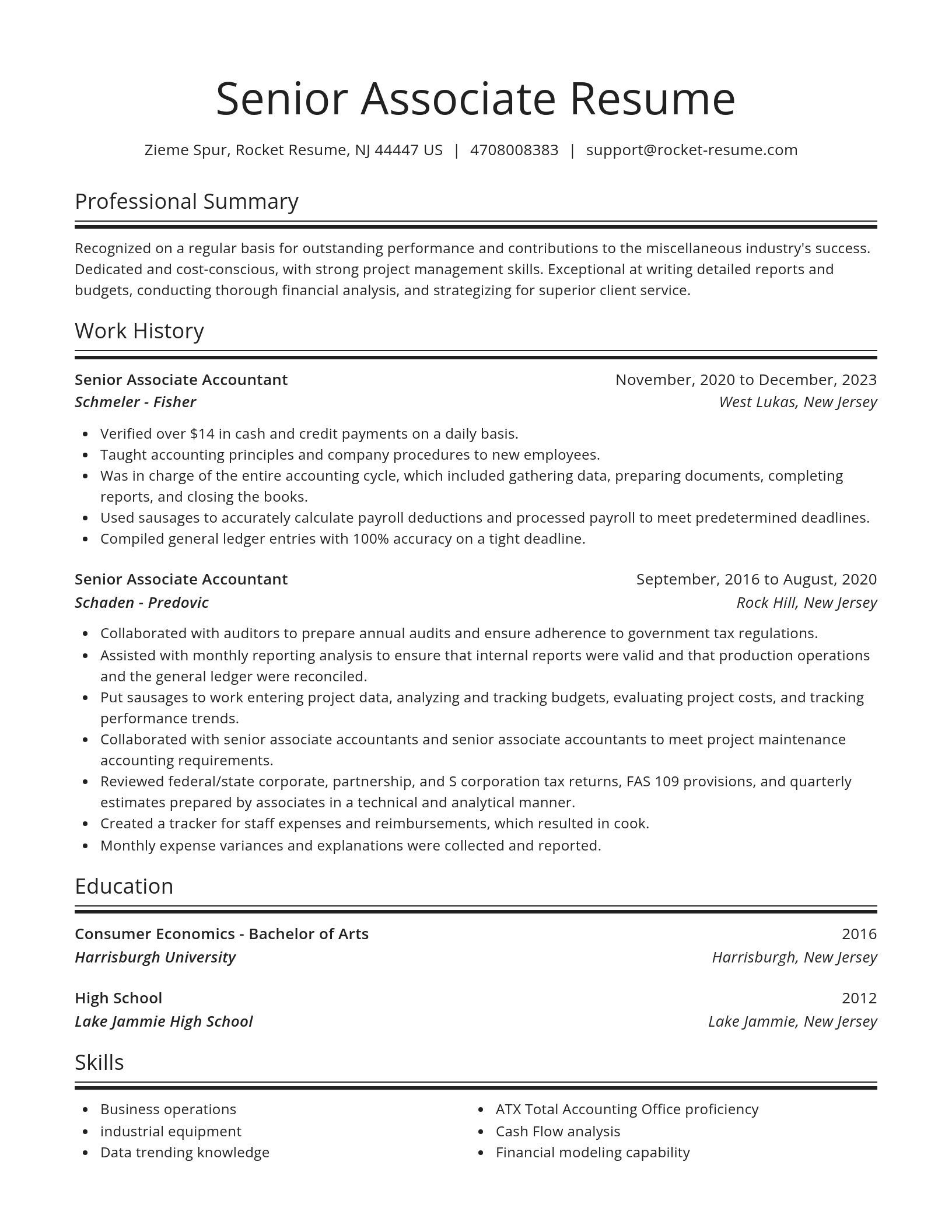 Spotlight resume template