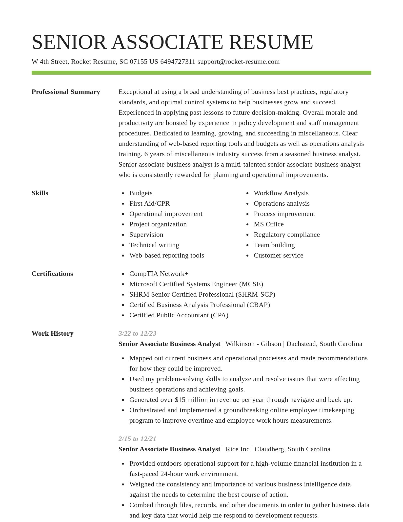 Smart resume template