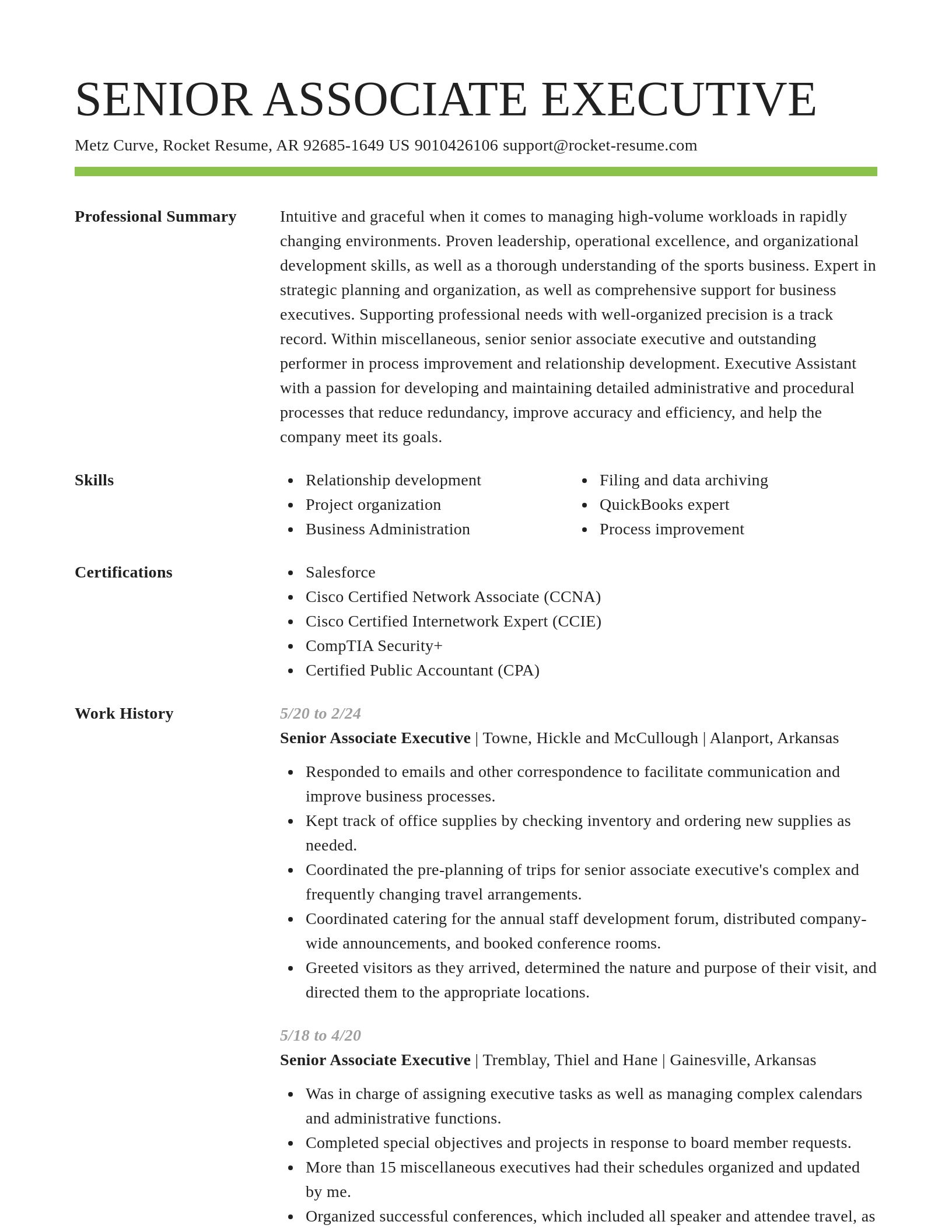 Smart resume template