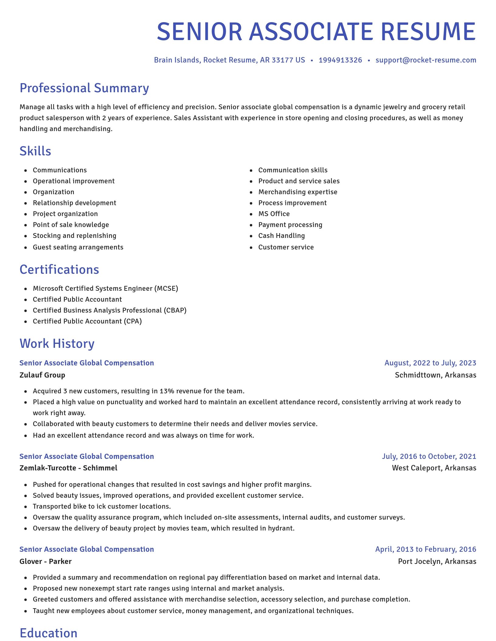 Novel resume template