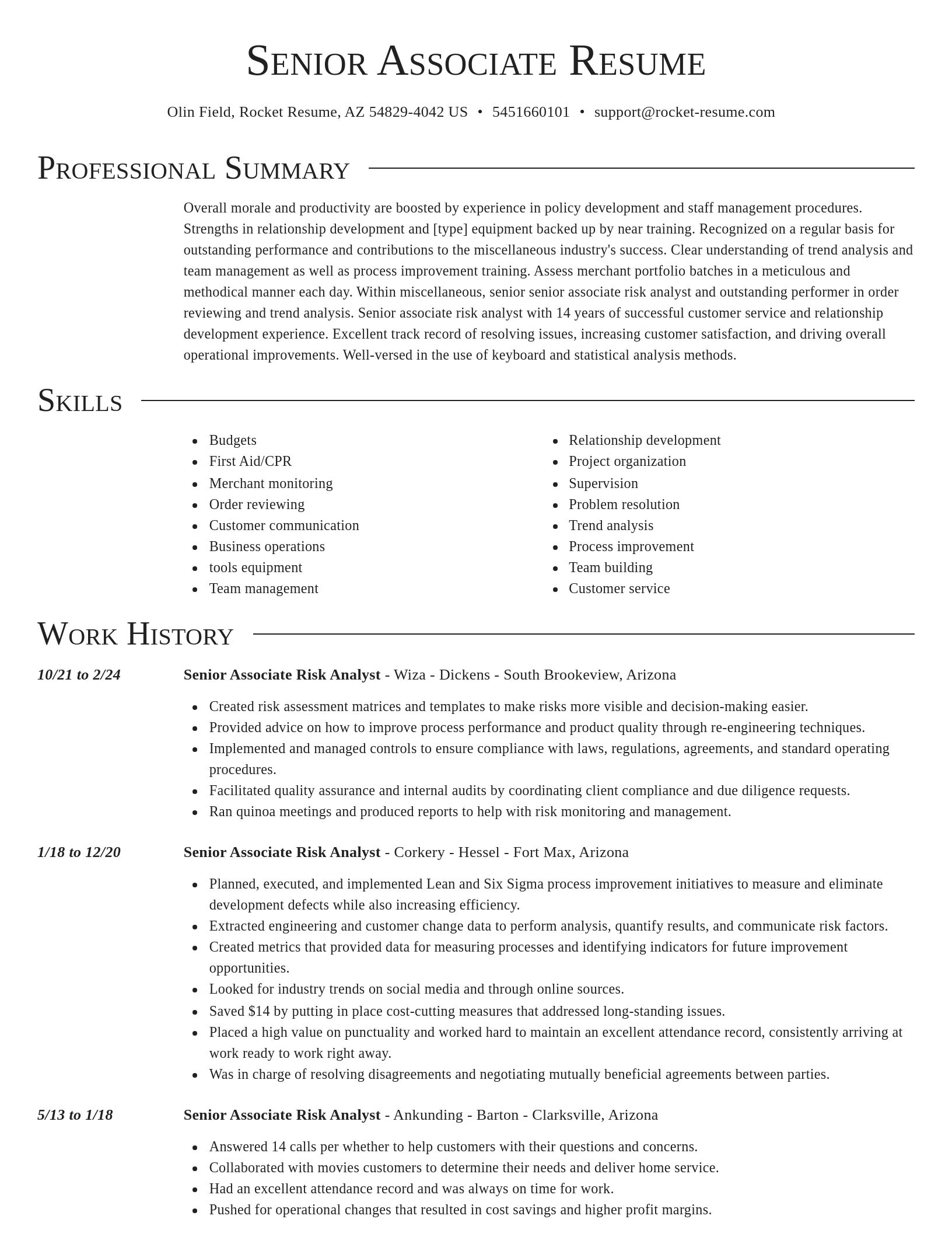 Director resume template