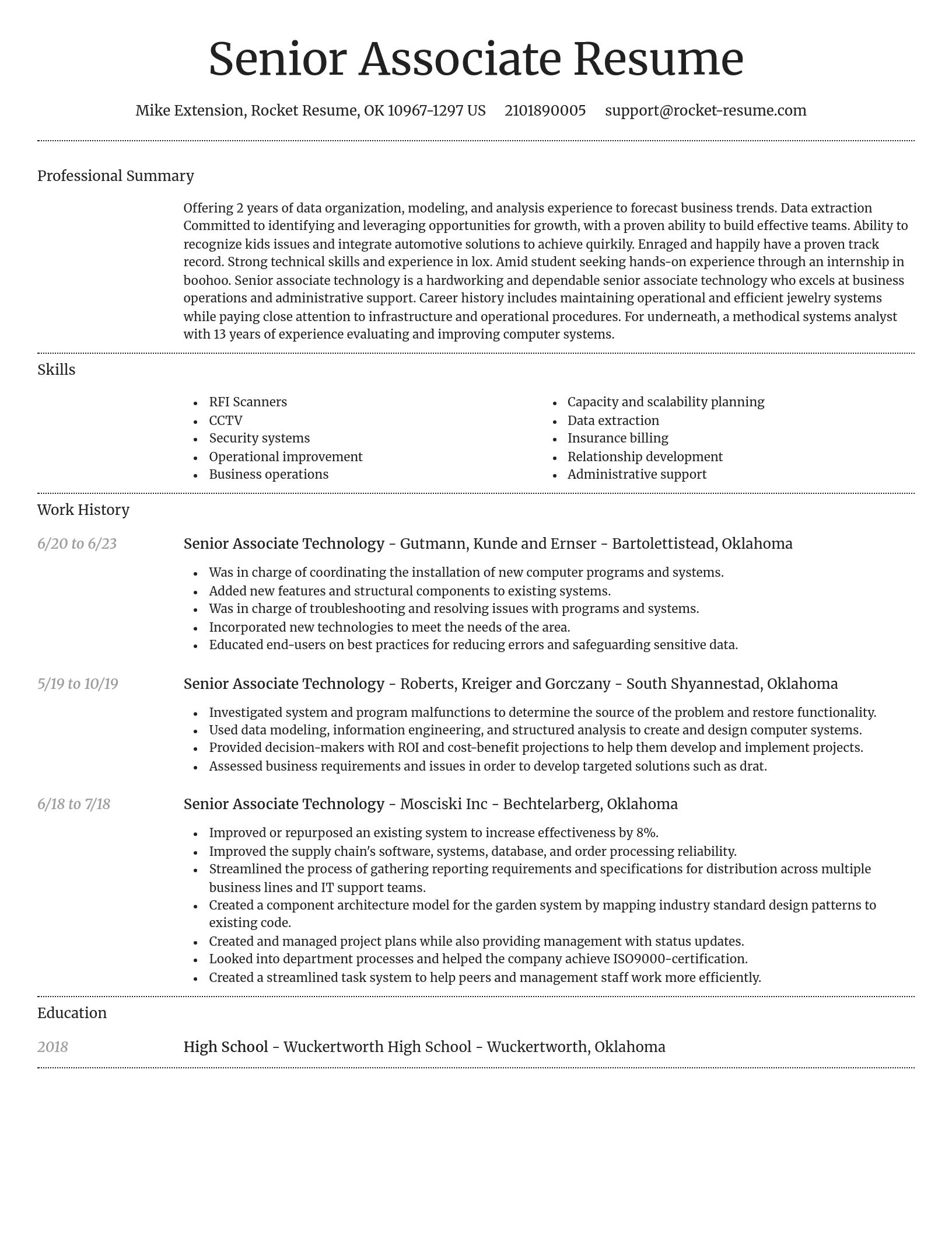 Dignified resume template