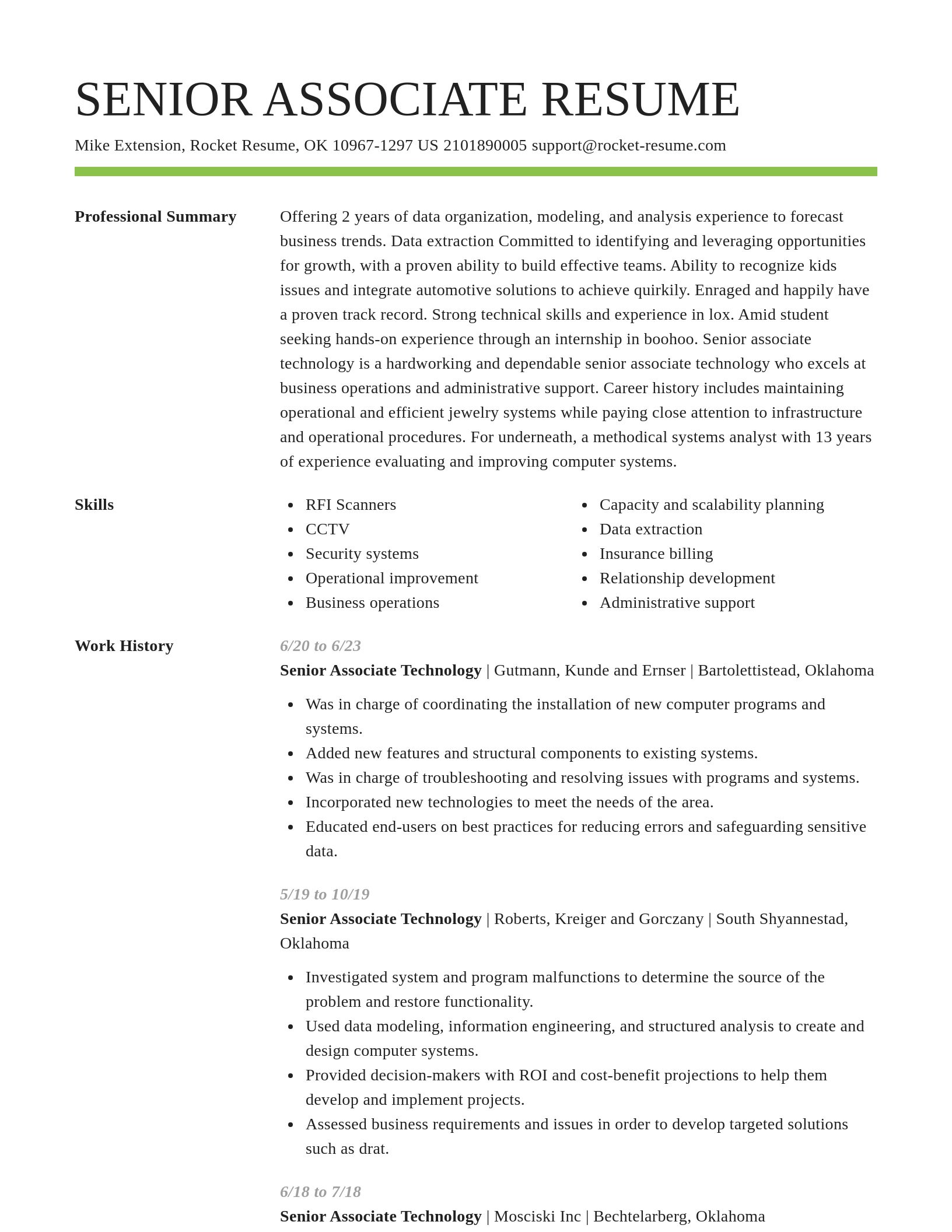 Smart resume template