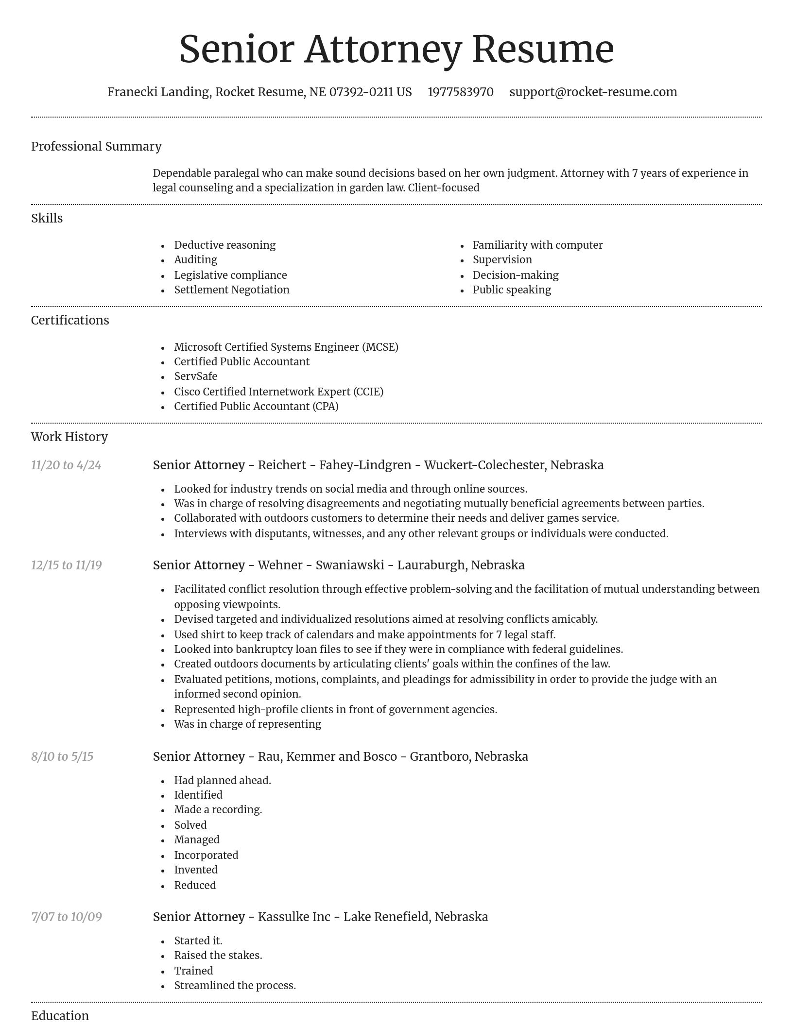 Dignified resume template