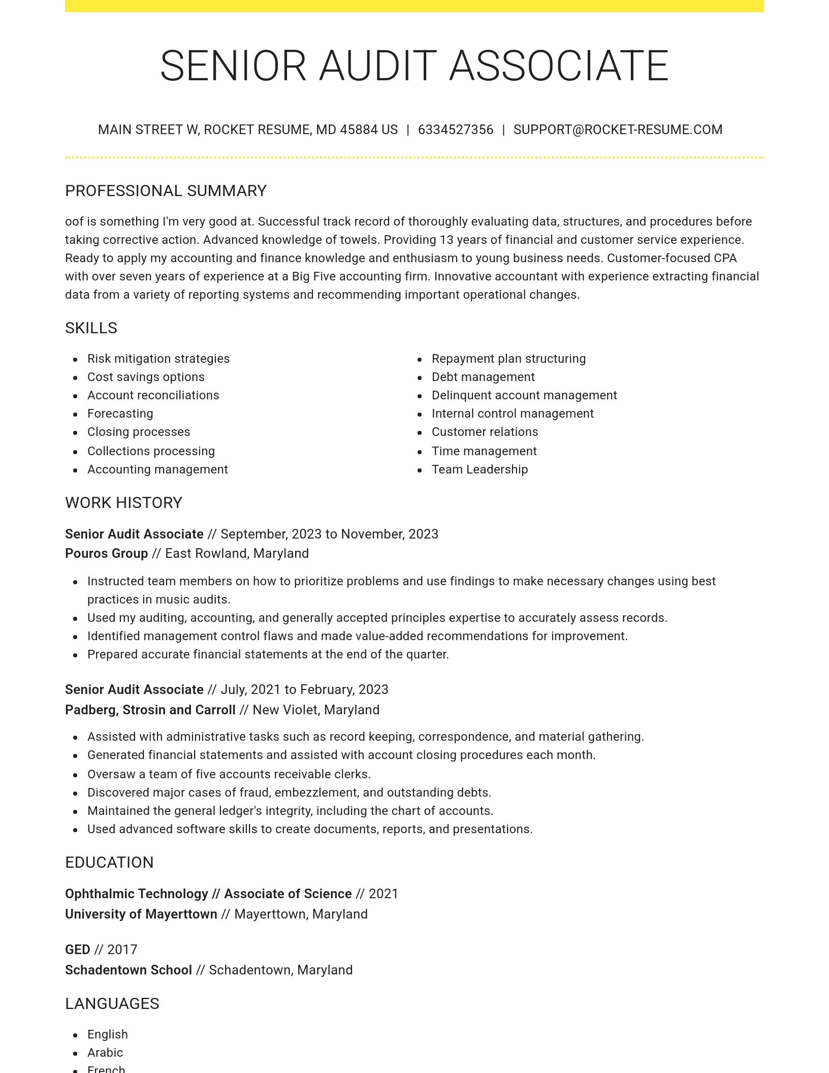 Grand resume template