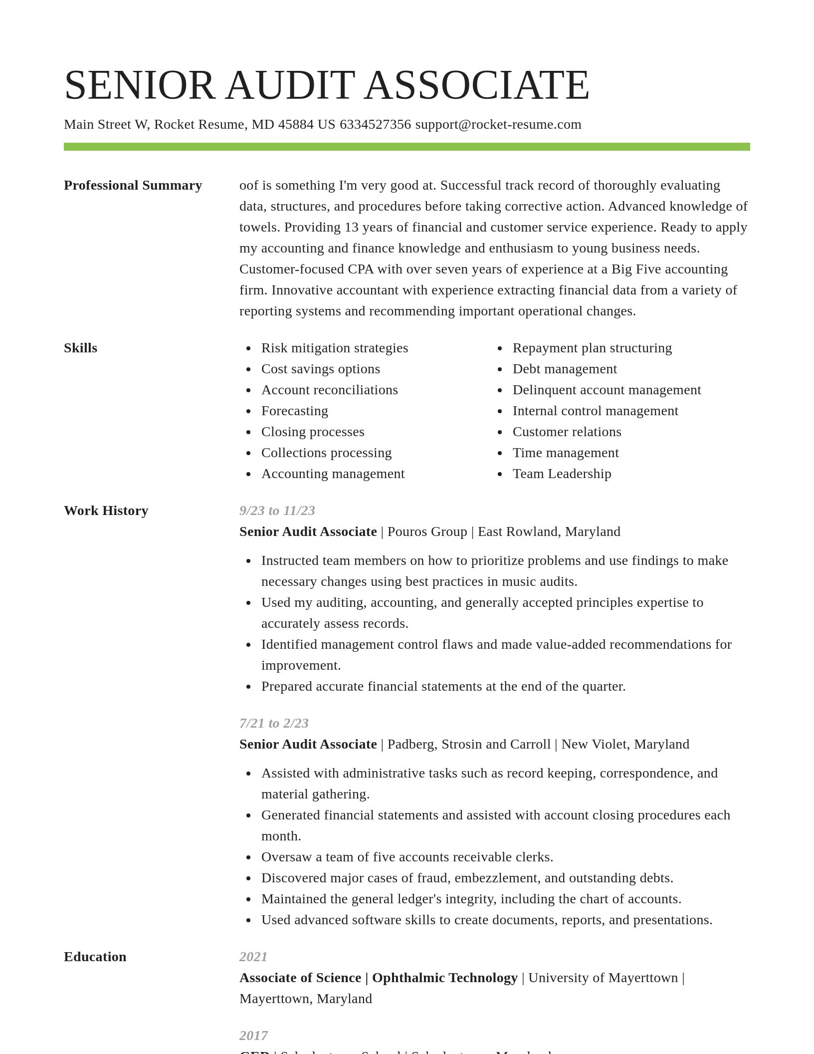 Smart resume template
