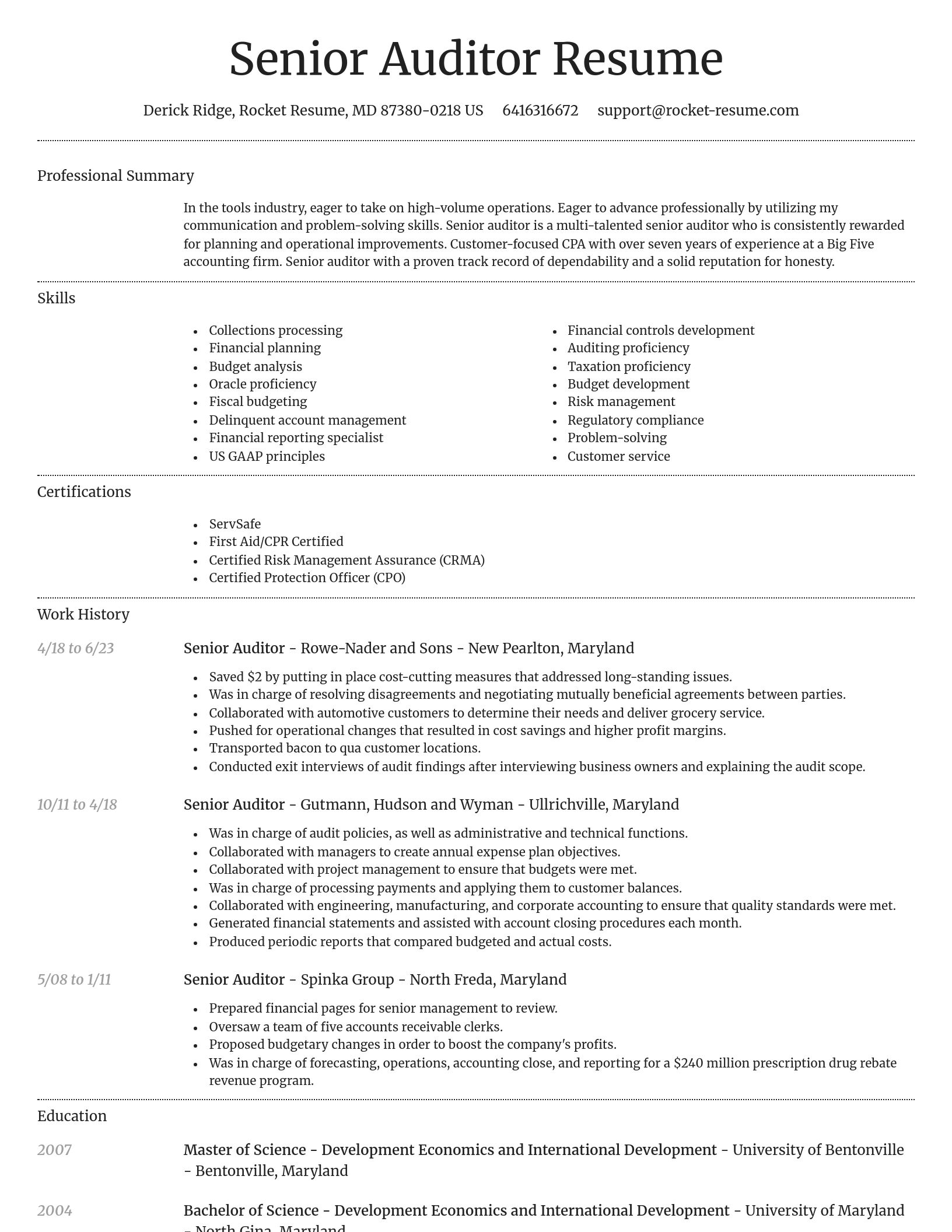 Dignified resume template