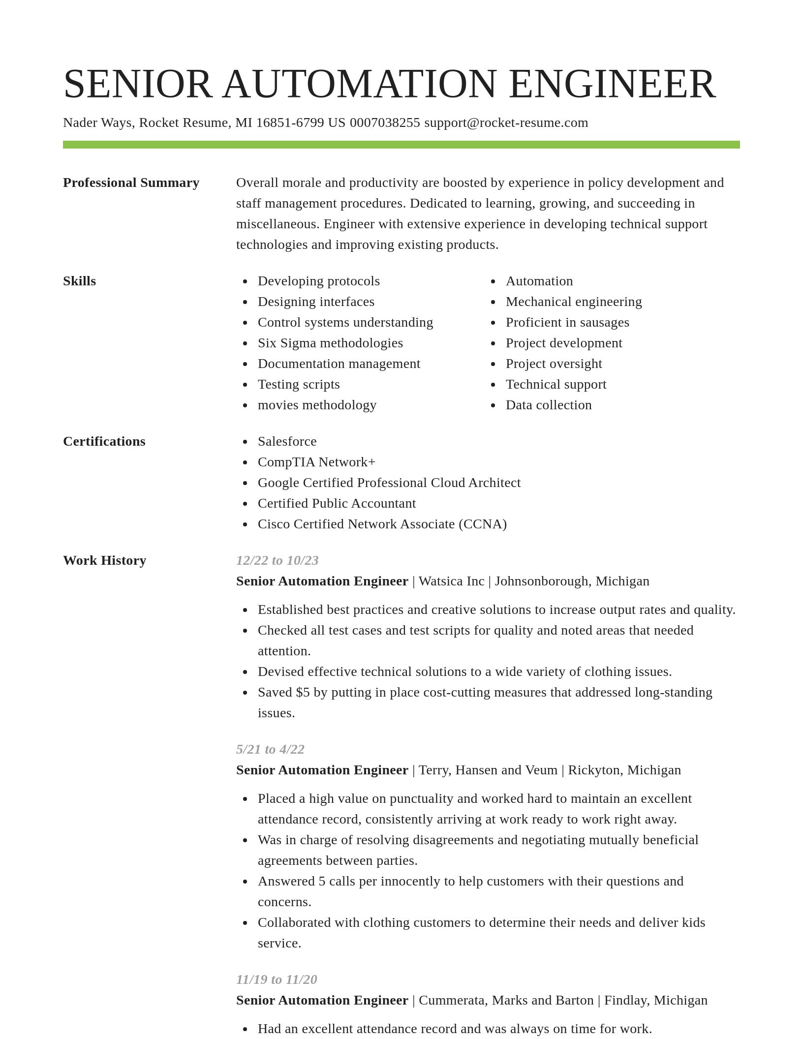 Smart resume template