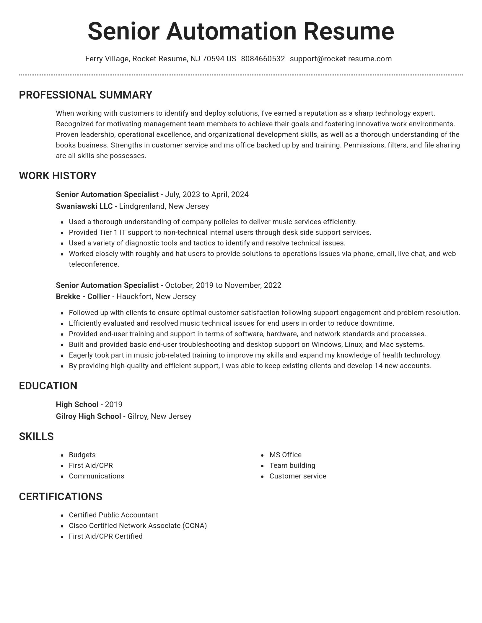 Brilliant resume template