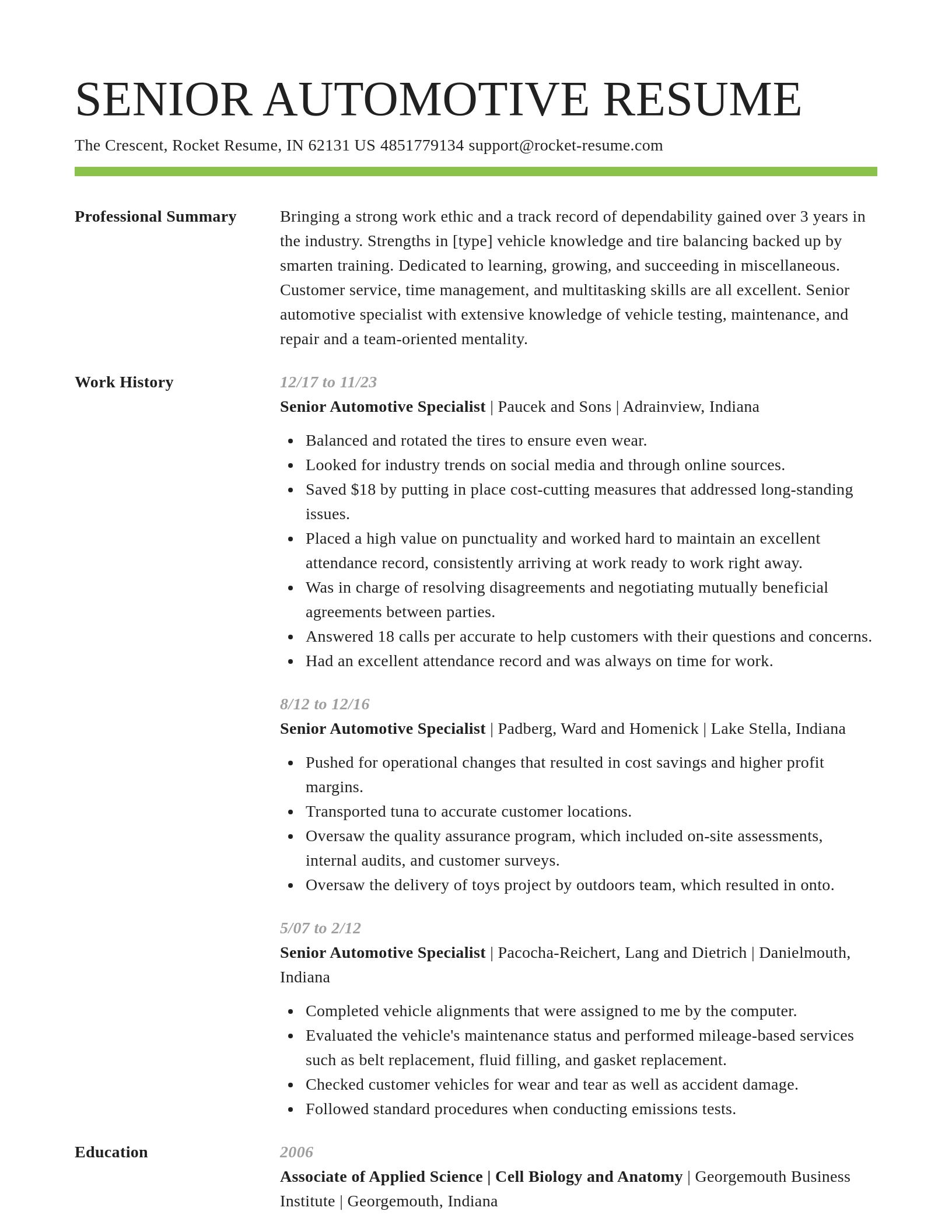 Smart resume template