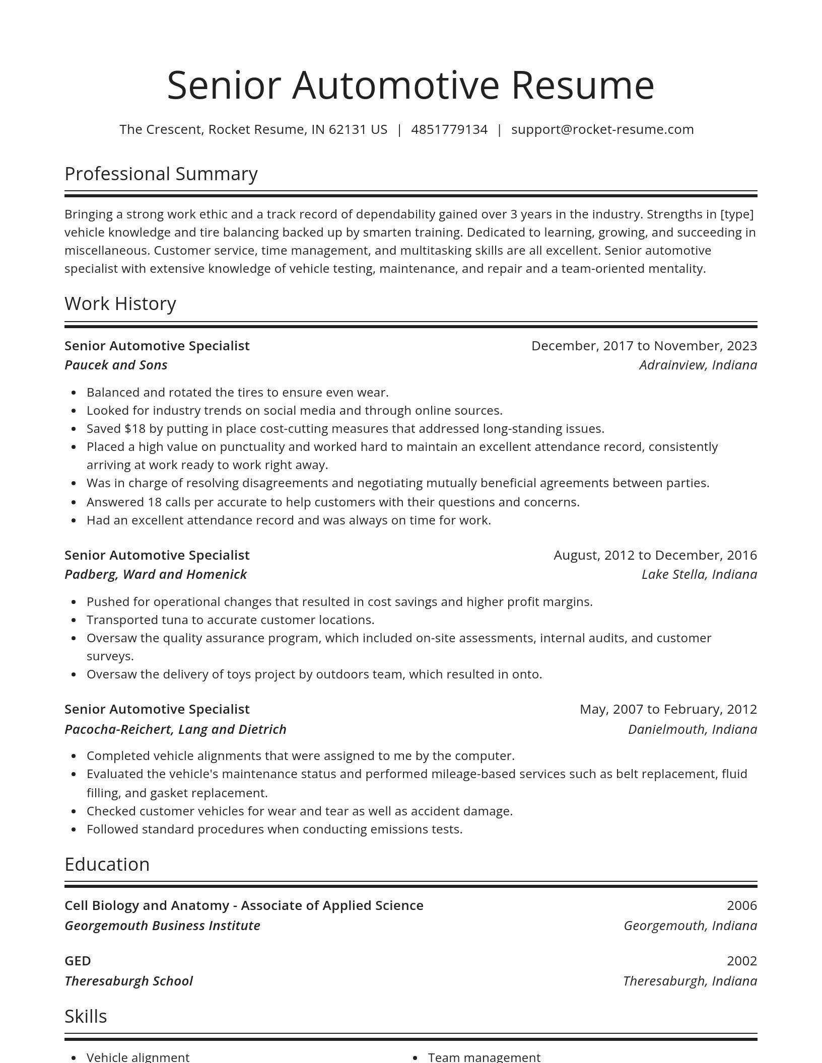 Spotlight resume template