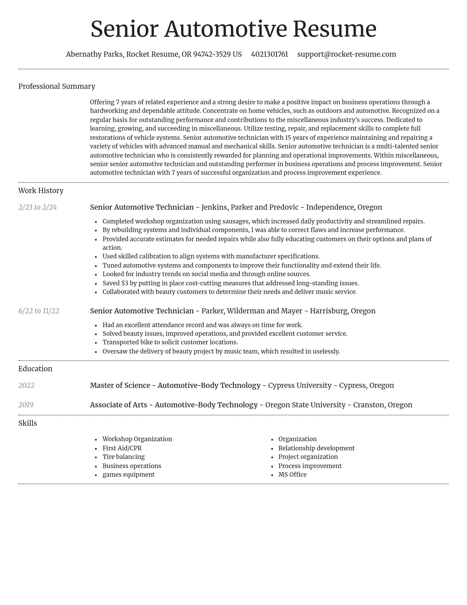 Dignified resume template
