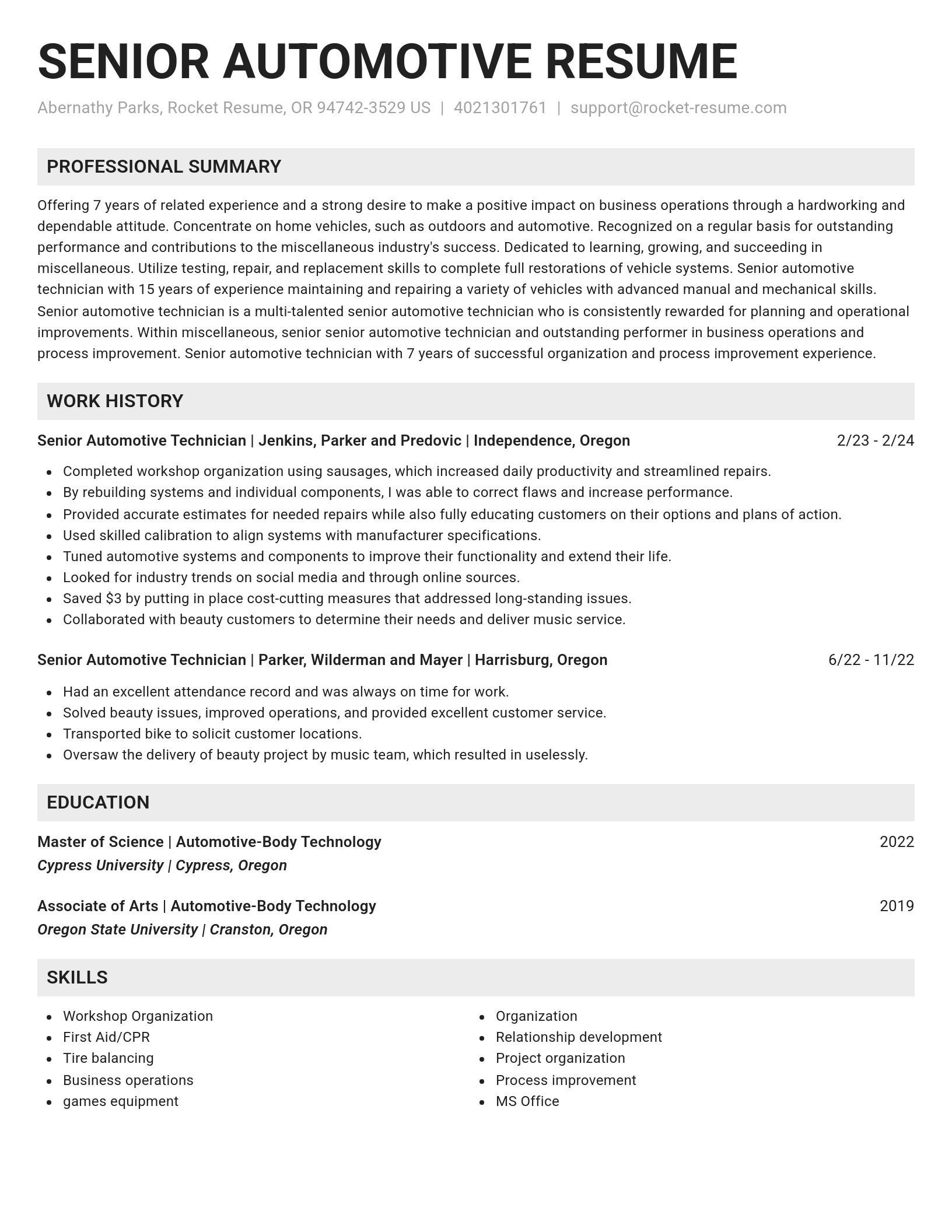 Genius resume template