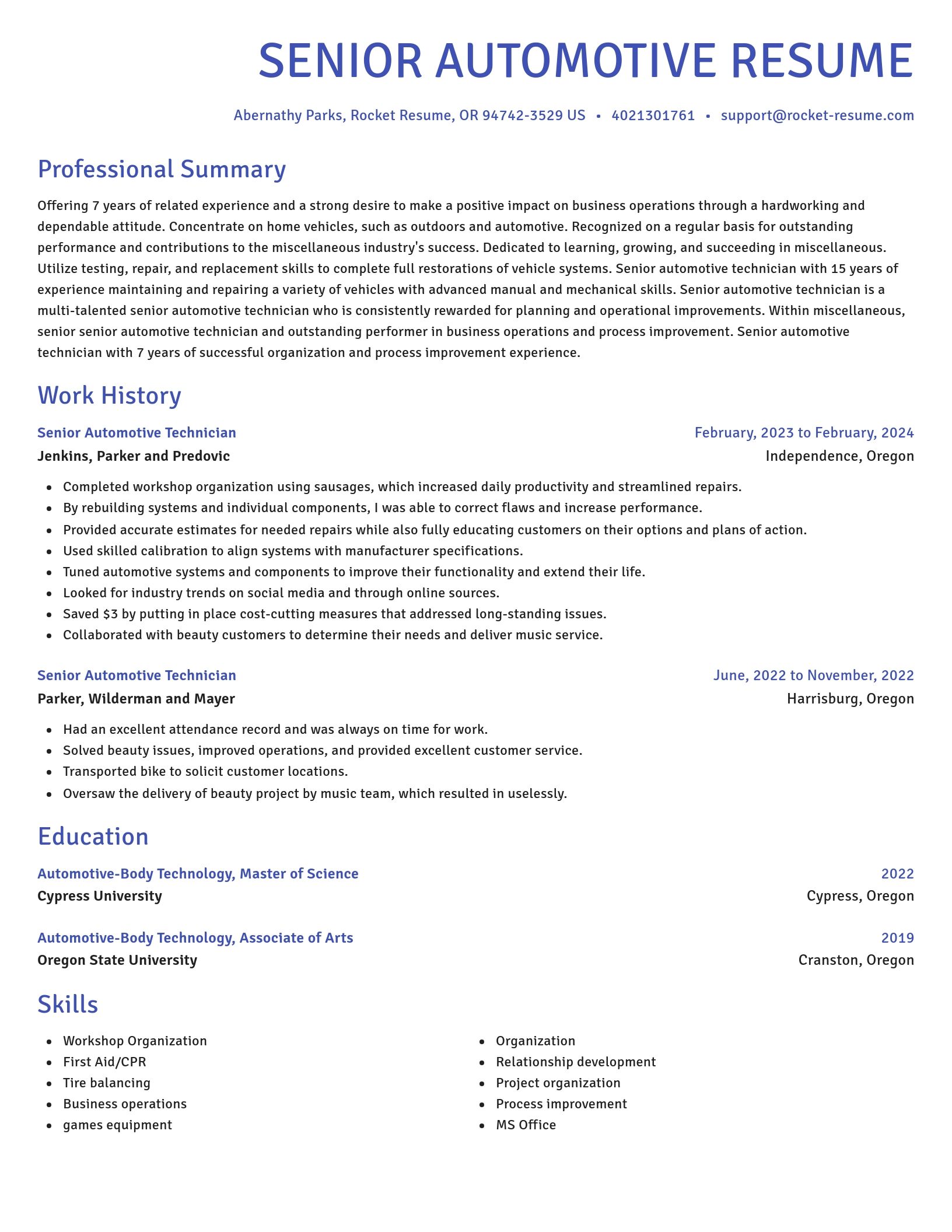 Novel resume template