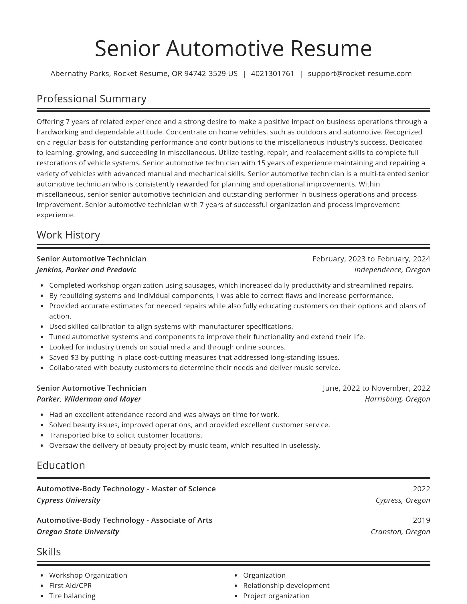 Spotlight resume template