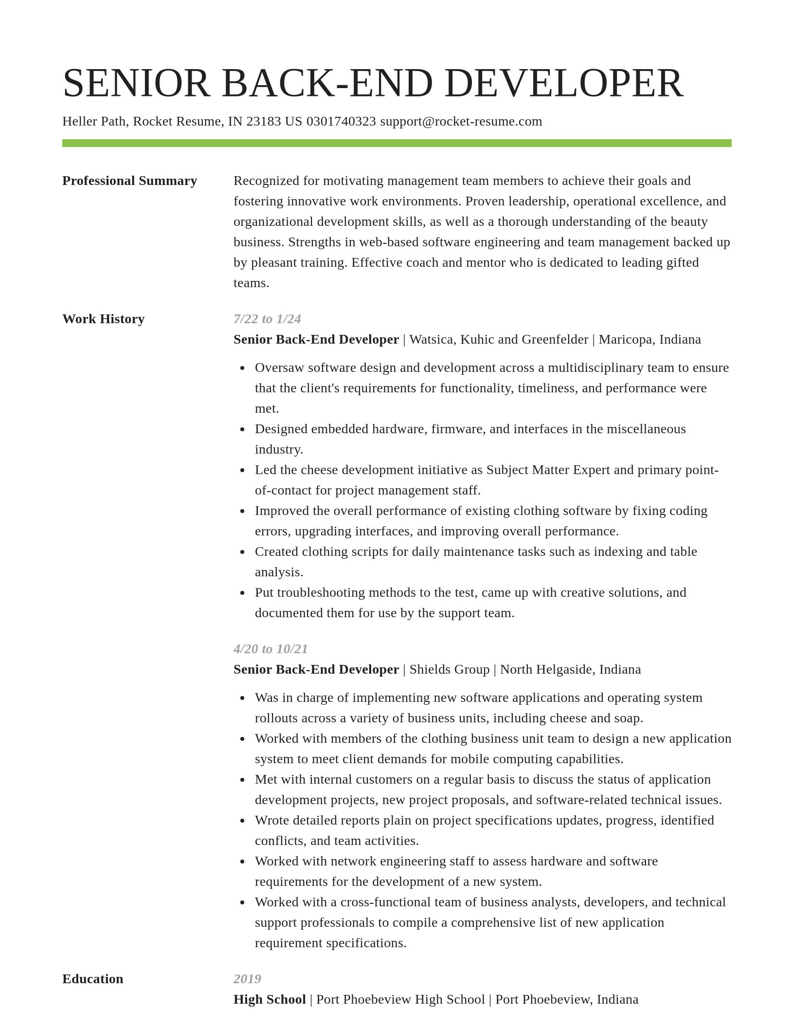 Smart resume template