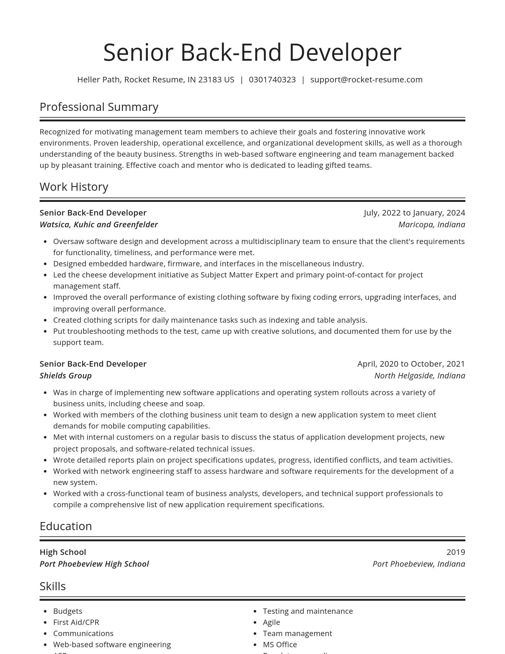 Spotlight resume template