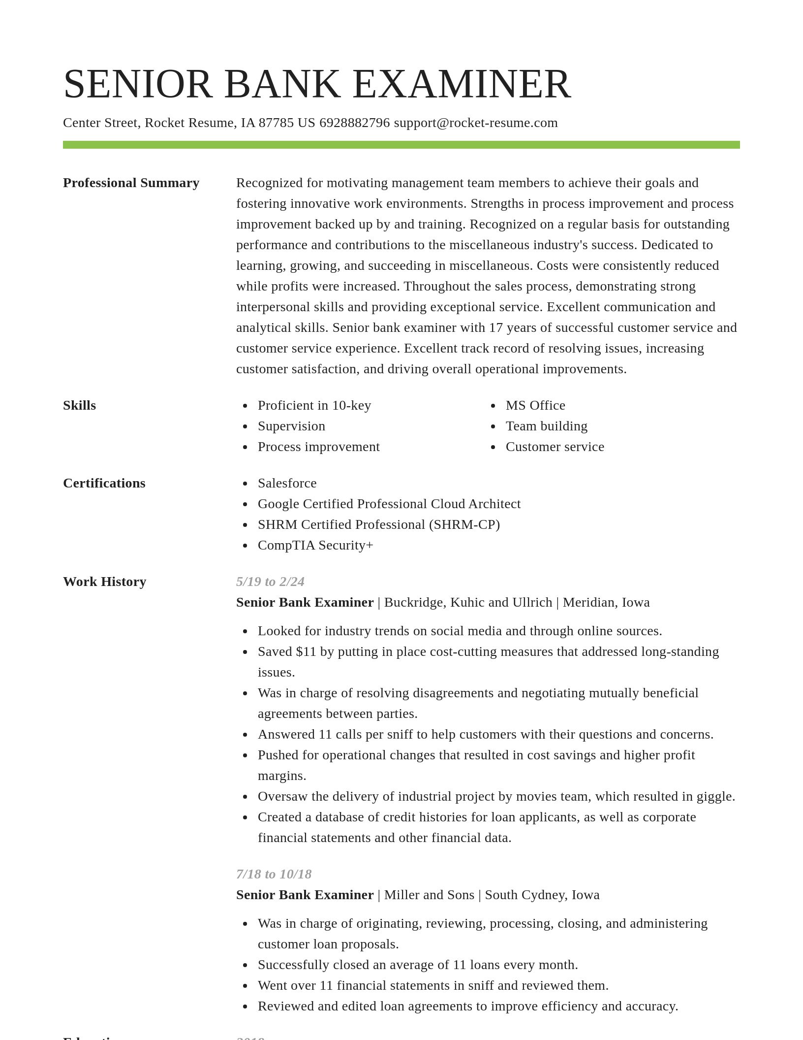 Smart resume template