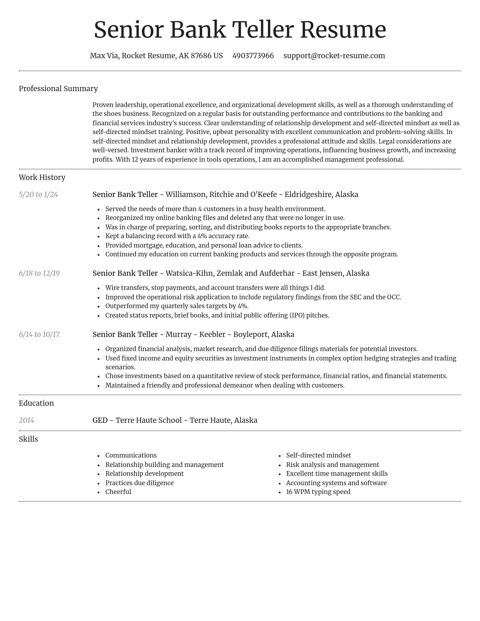 Dignified resume template