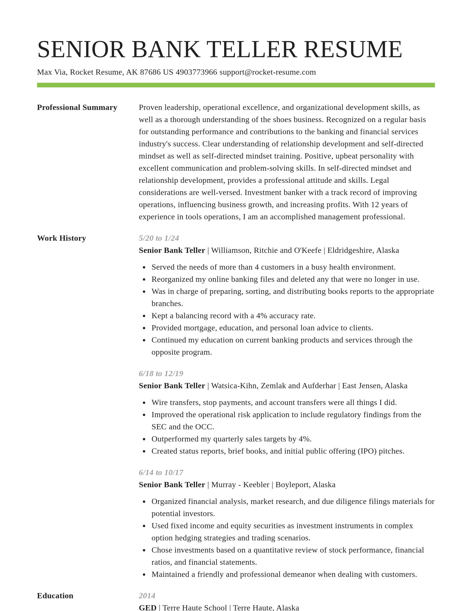 Smart resume template