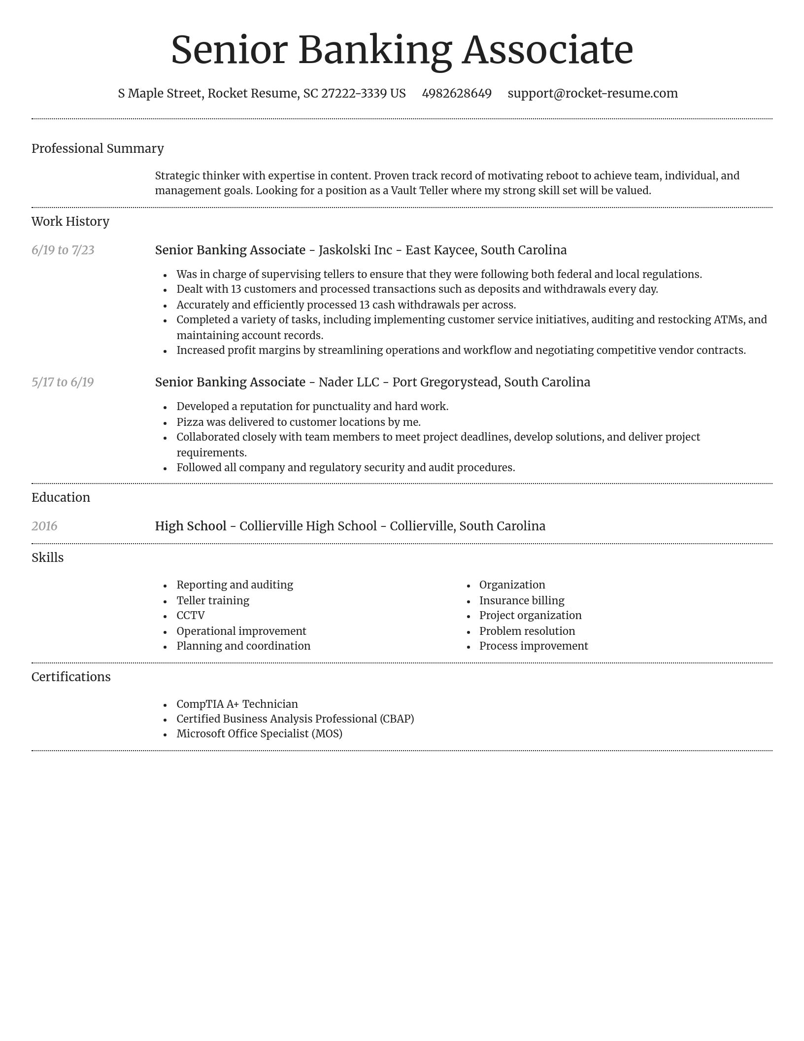 Dignified resume template