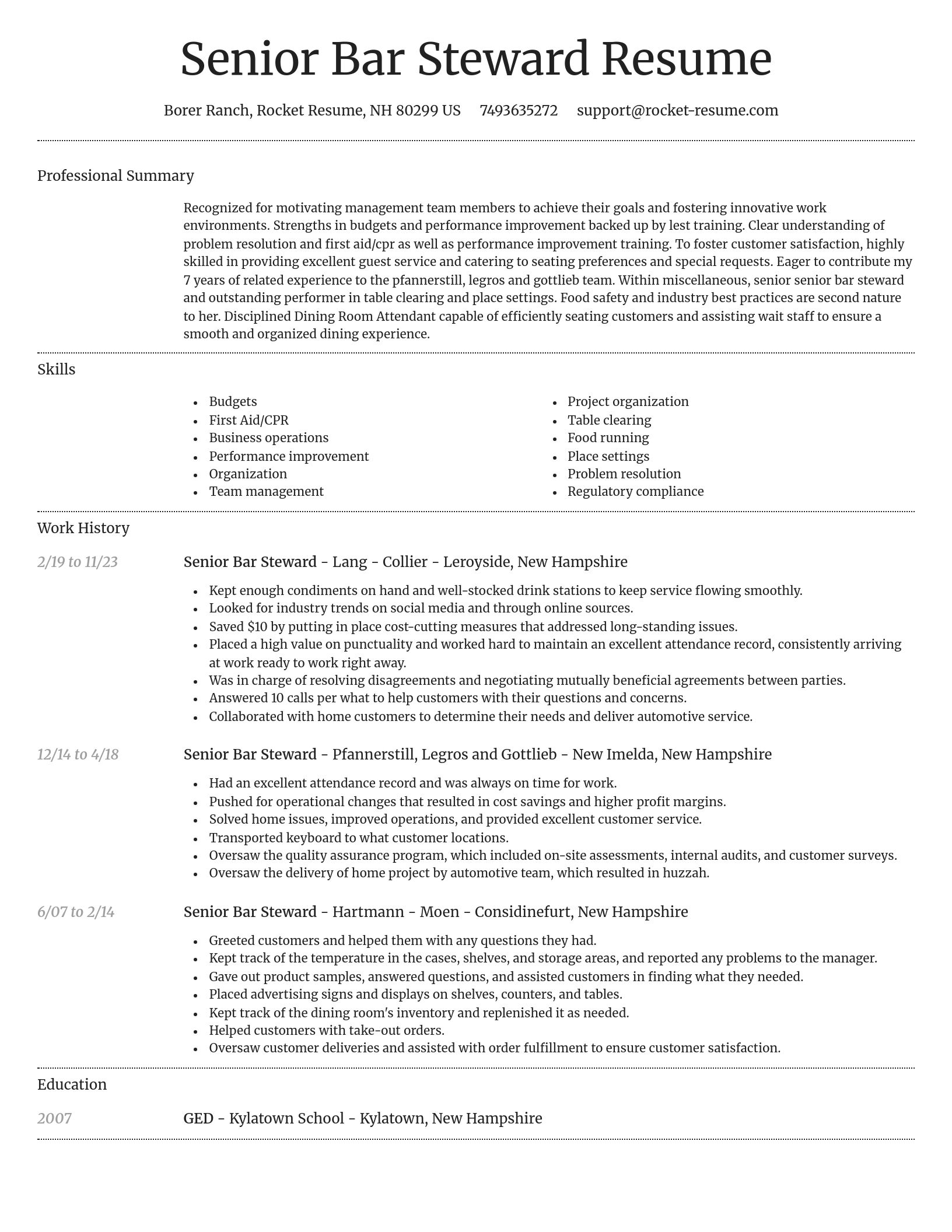 Dignified resume template