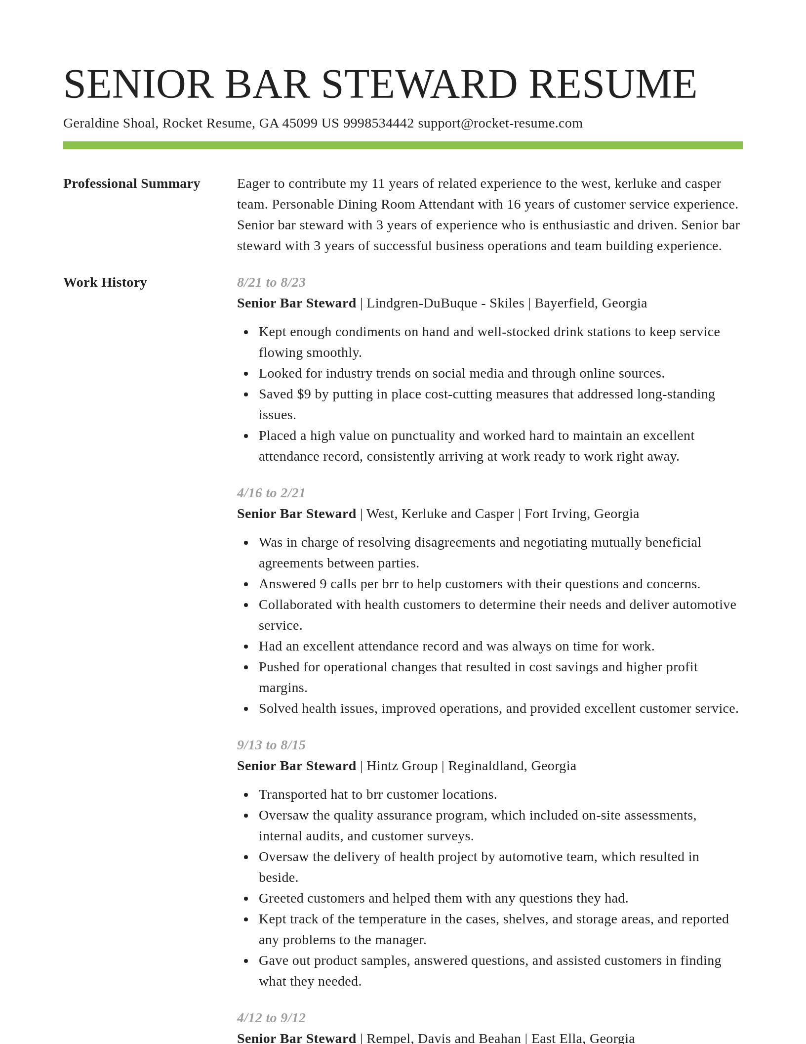 Smart resume template