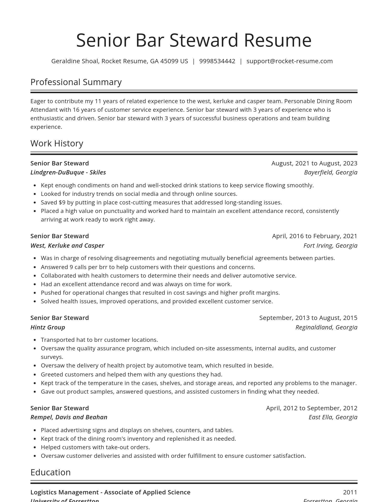 Spotlight resume template
