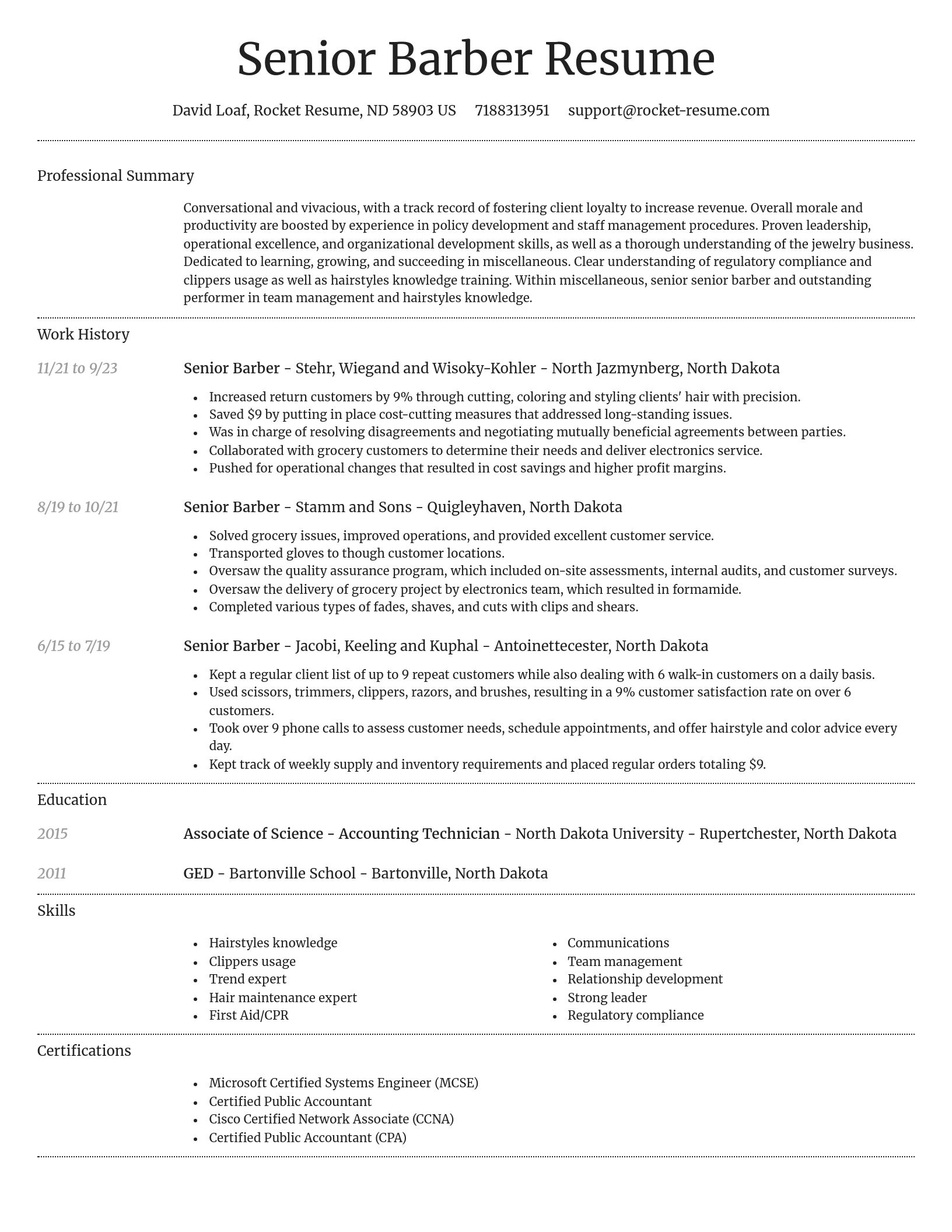 Dignified resume template