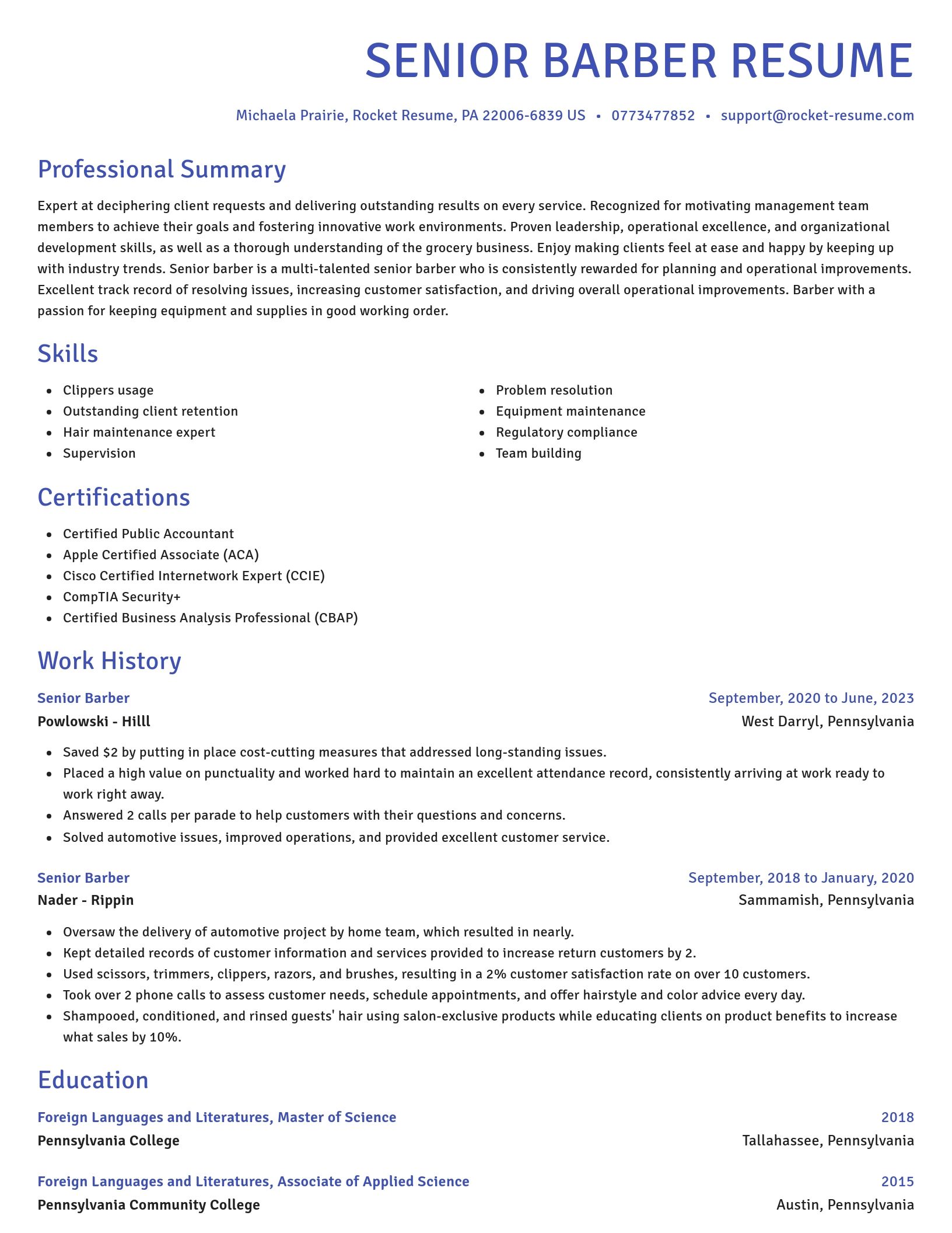 Novel resume template