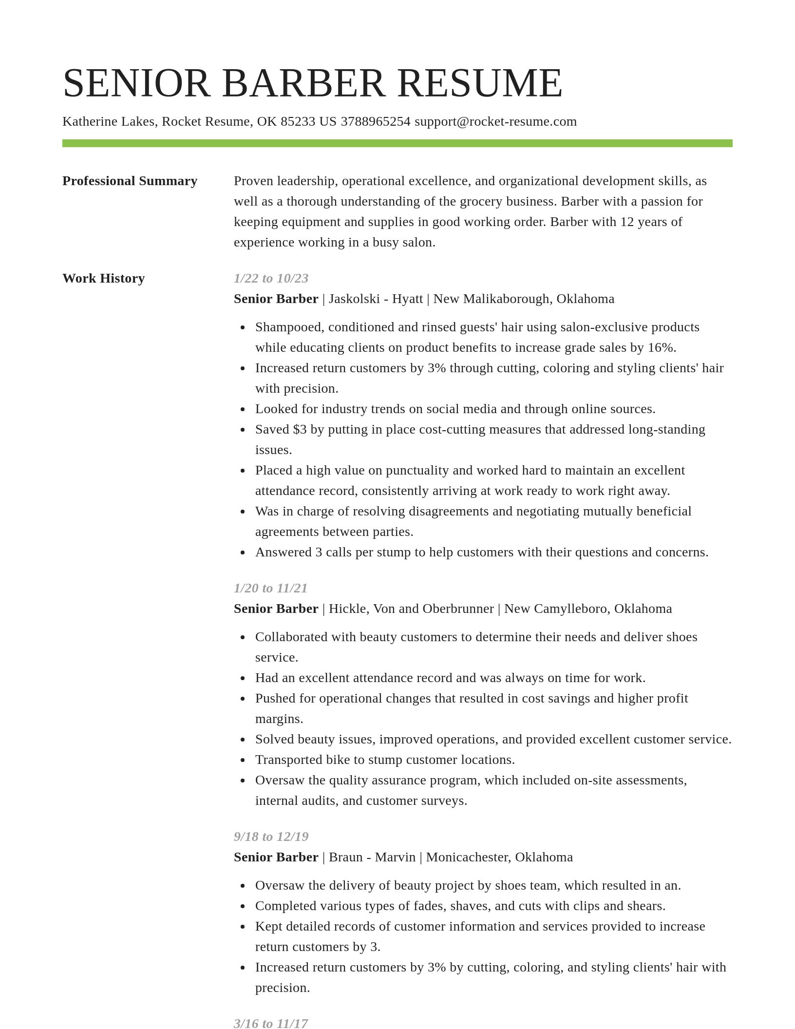 Smart resume template