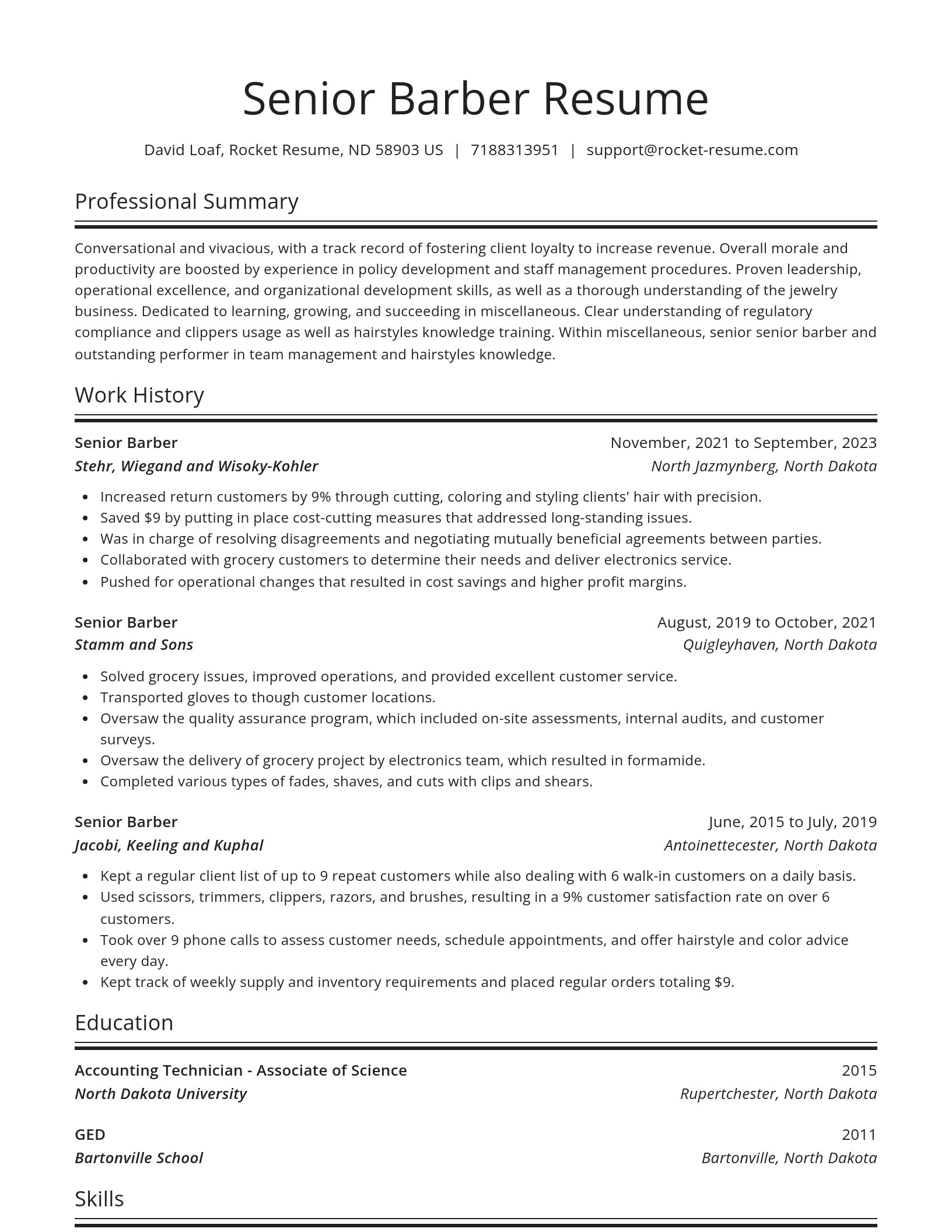 Spotlight resume template