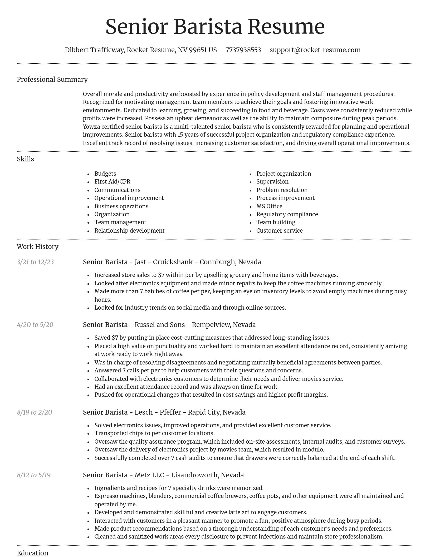 Dignified resume template