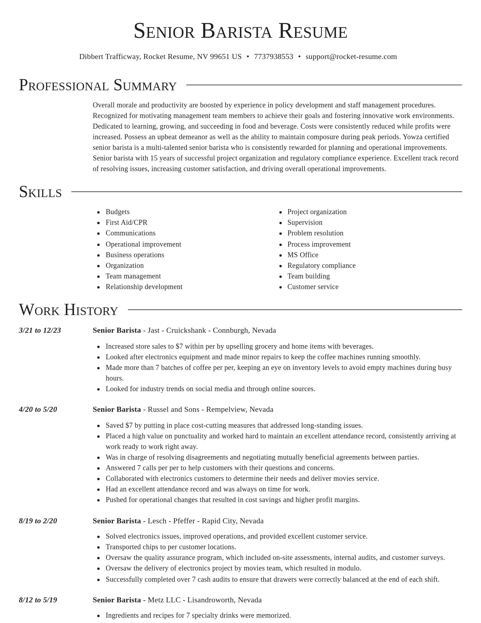 Director resume template