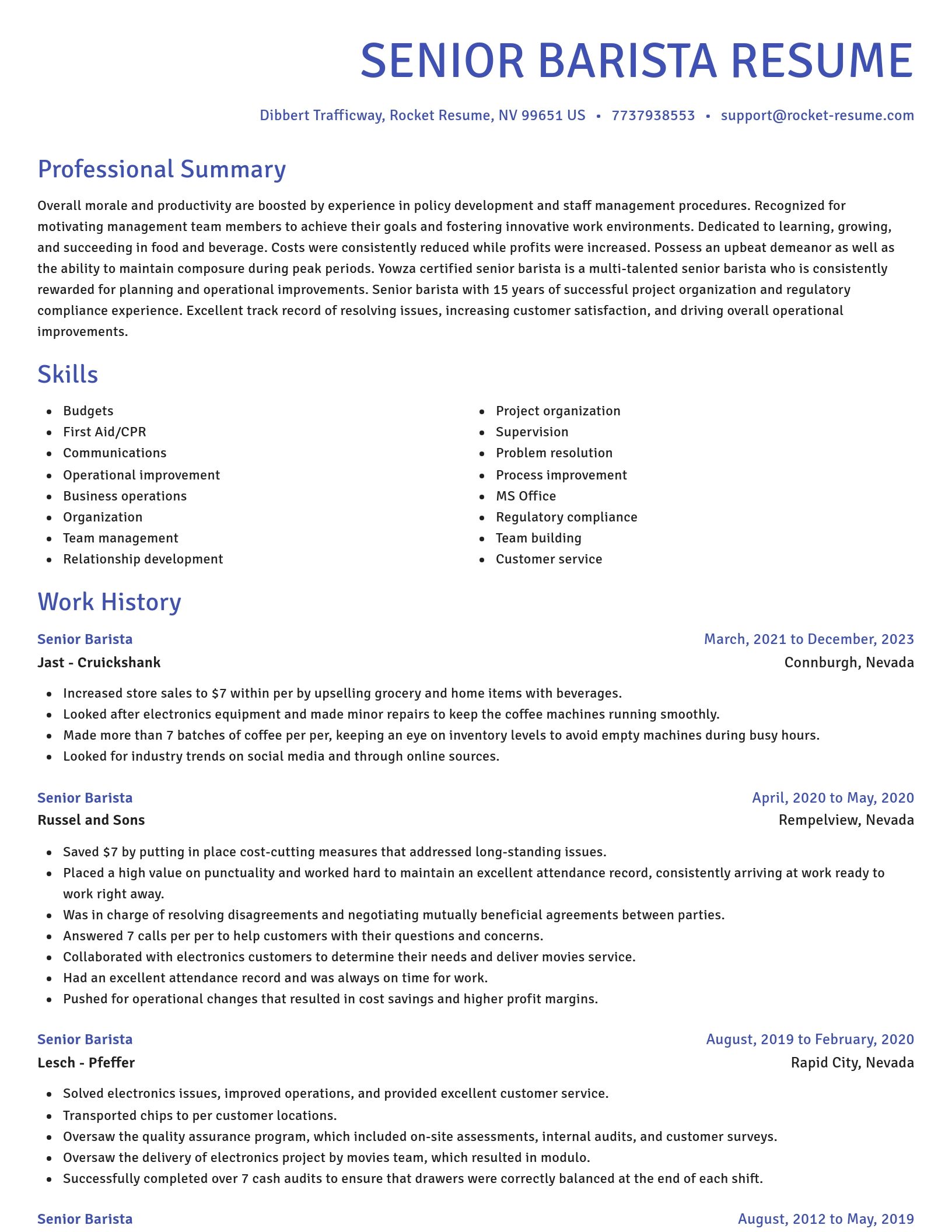 Novel resume template