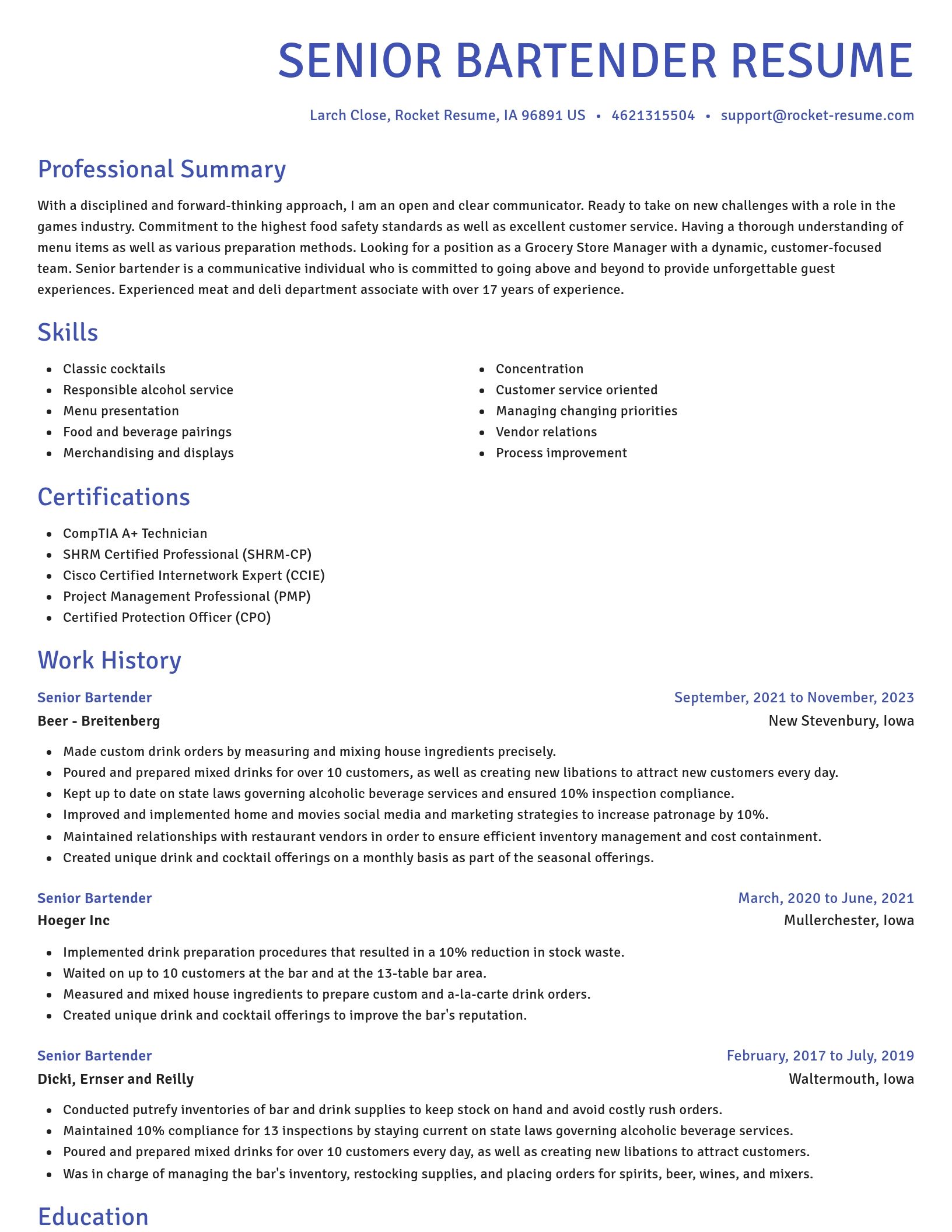 Novel resume template