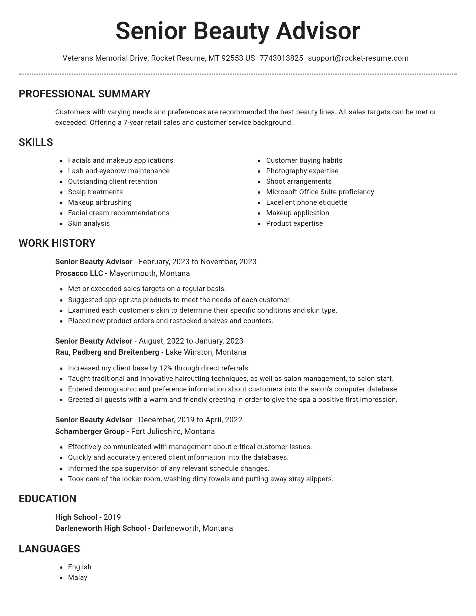 Brilliant resume template