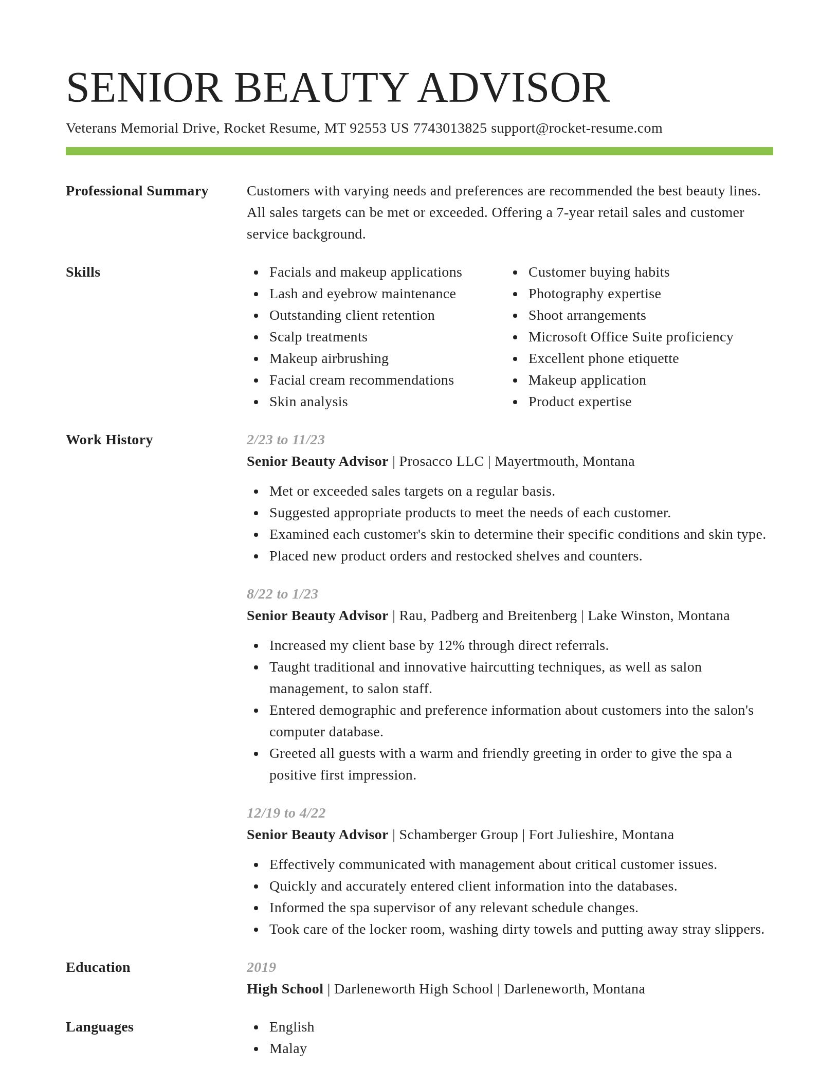 Smart resume template