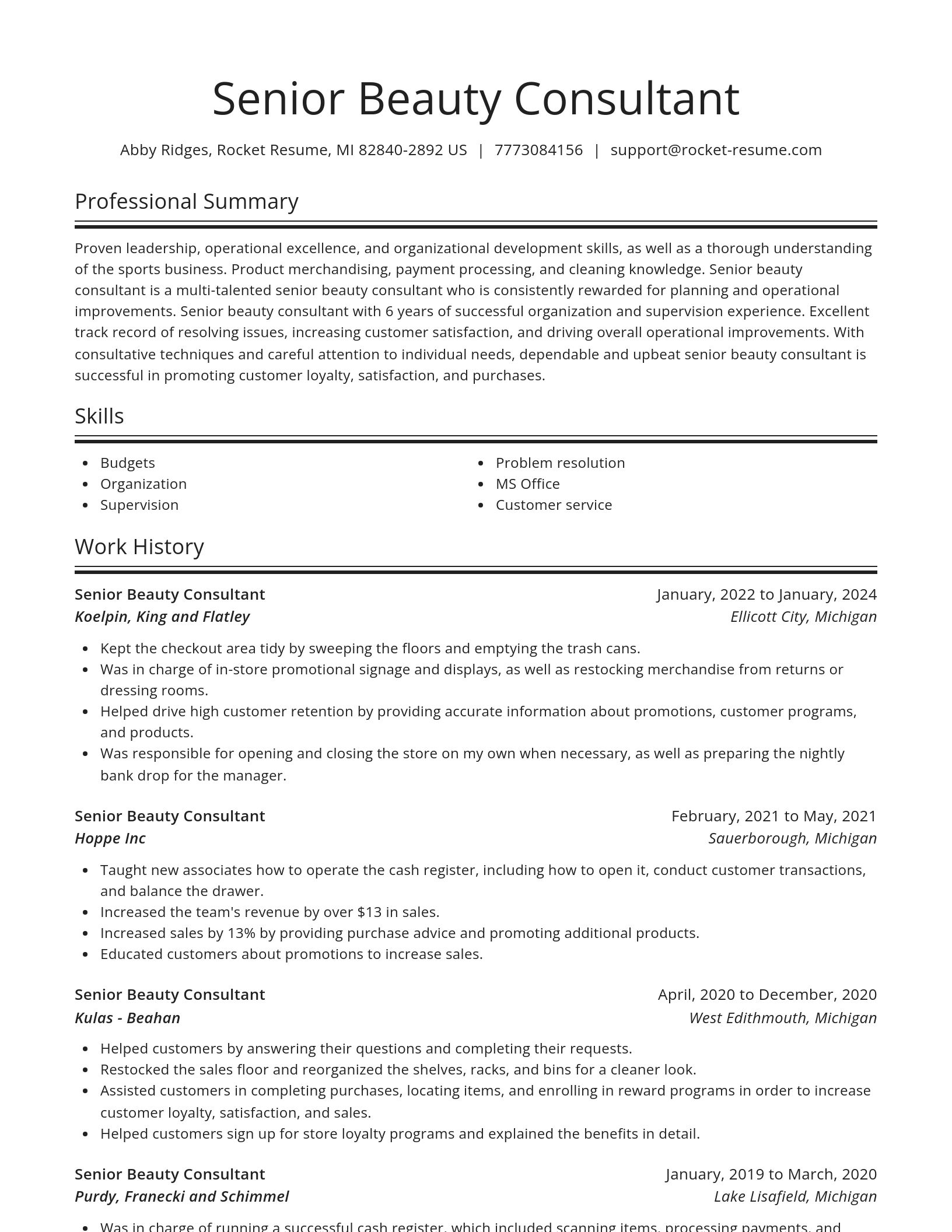 Spotlight resume template