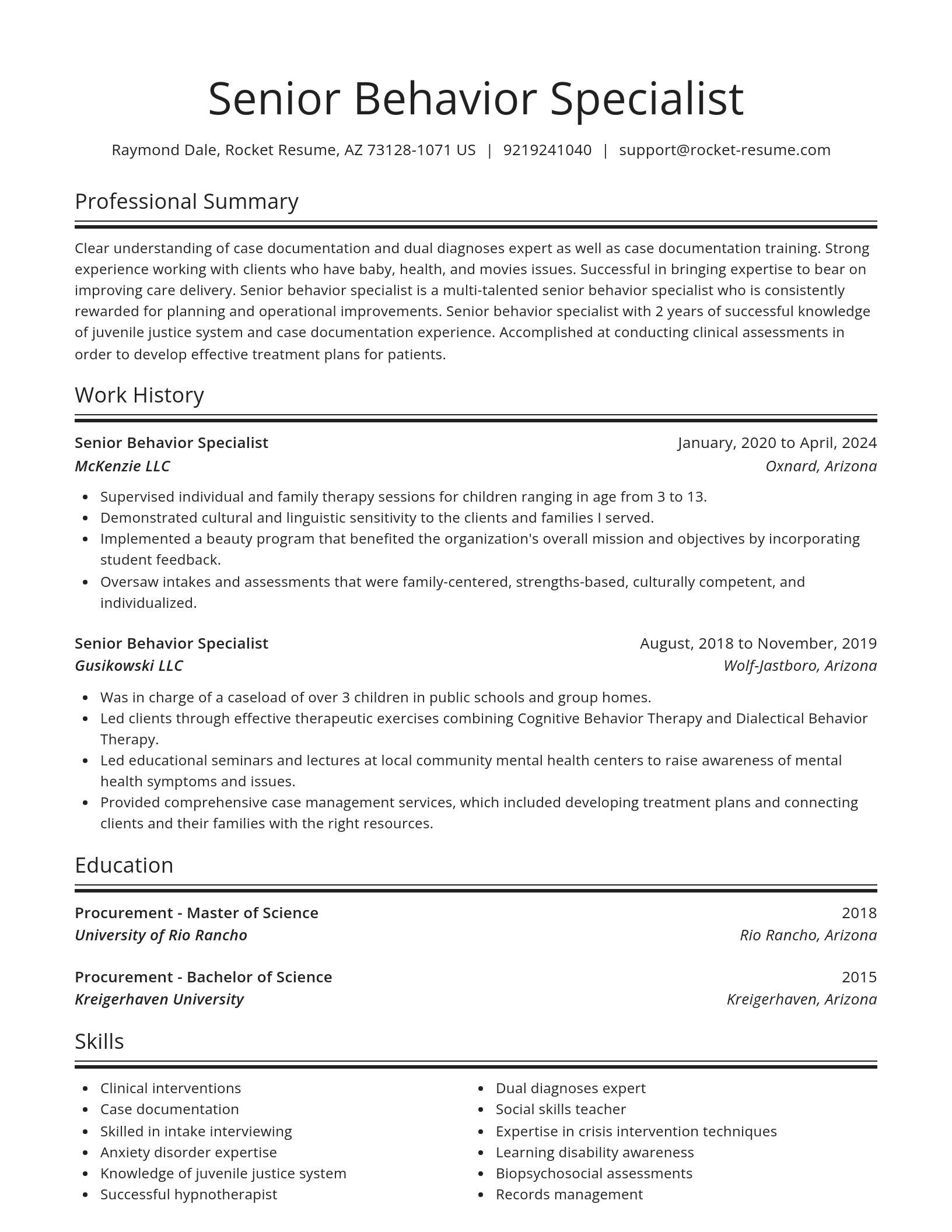 Spotlight resume template