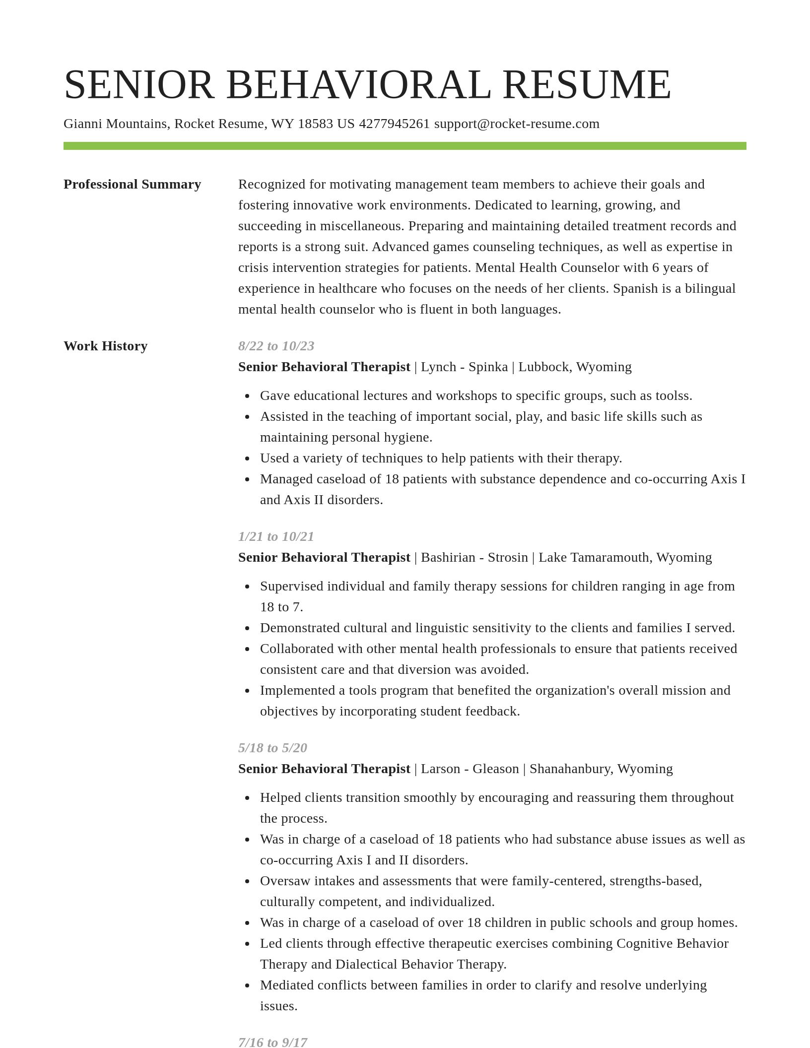 Smart resume template