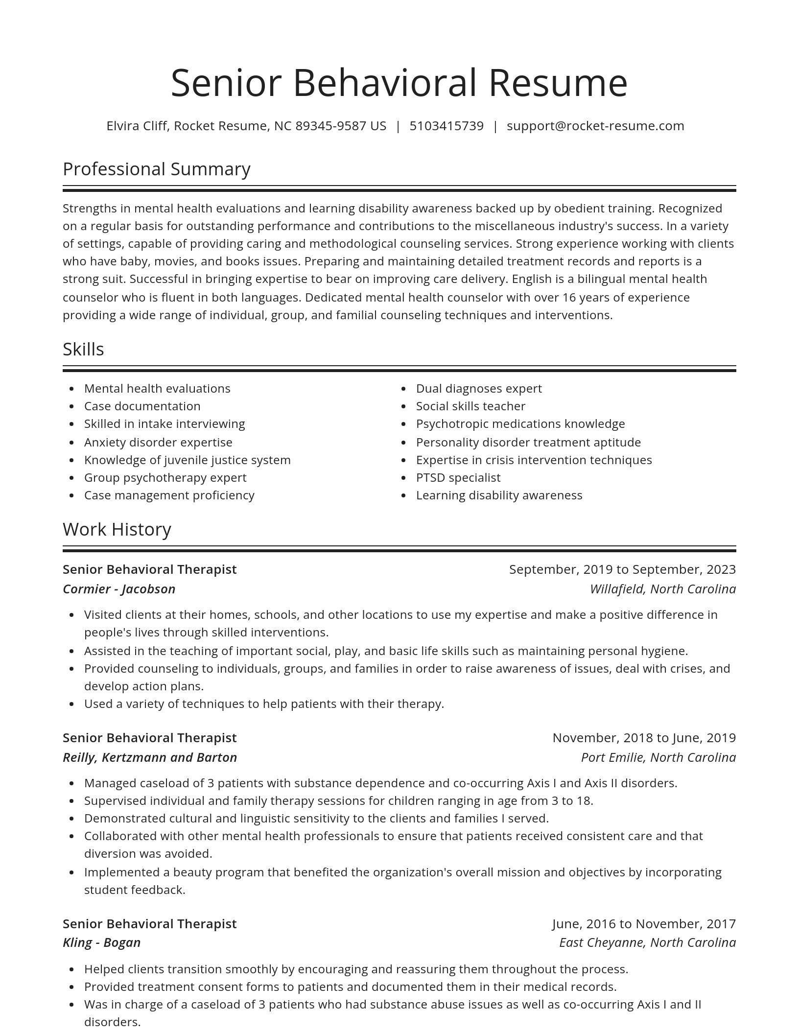 Spotlight resume template