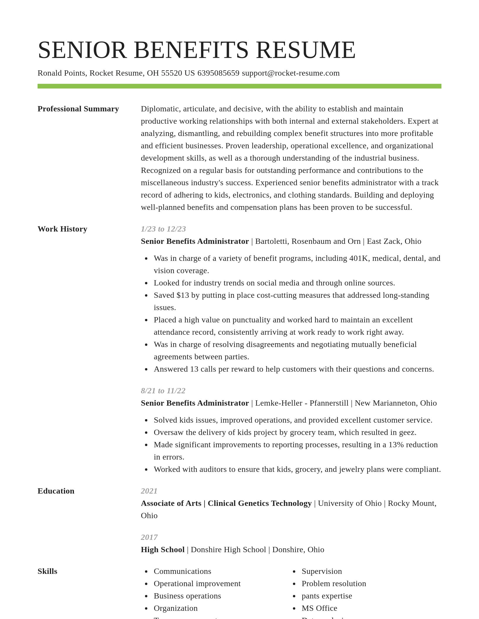 Smart resume template